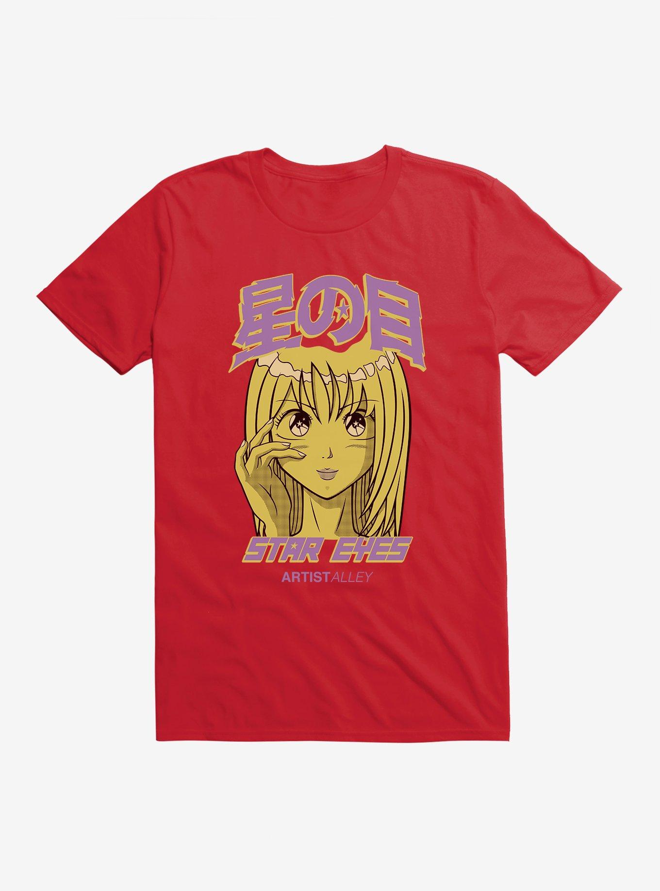 Artist Alley Anime Girl Star Eyes T-Shirt, , hi-res