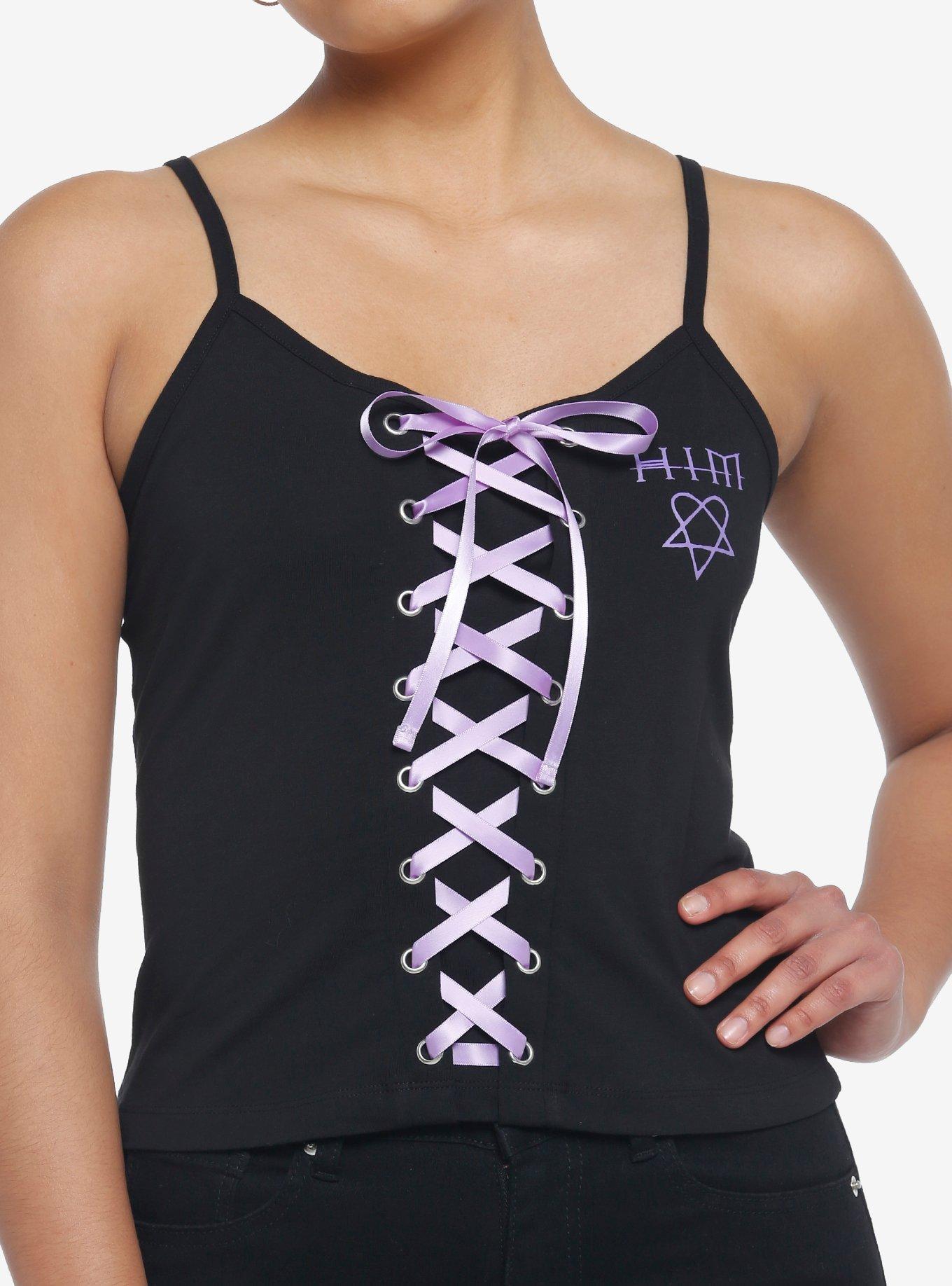 HIM Heartagram Purple Lace-Up Girls Cami | Hot Topic
