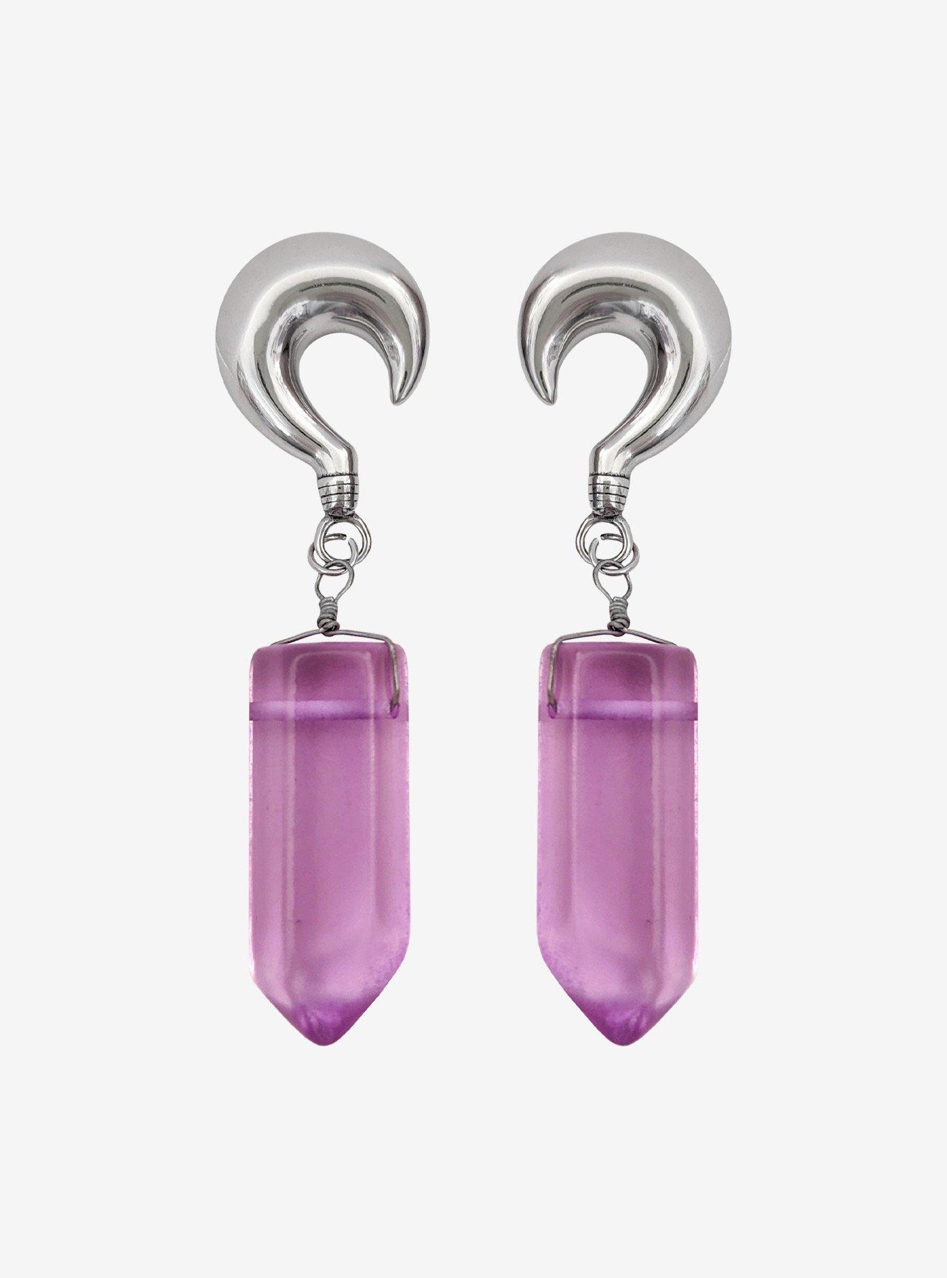 Steel Purple Crystal Taper 2 Pack | Hot Topic