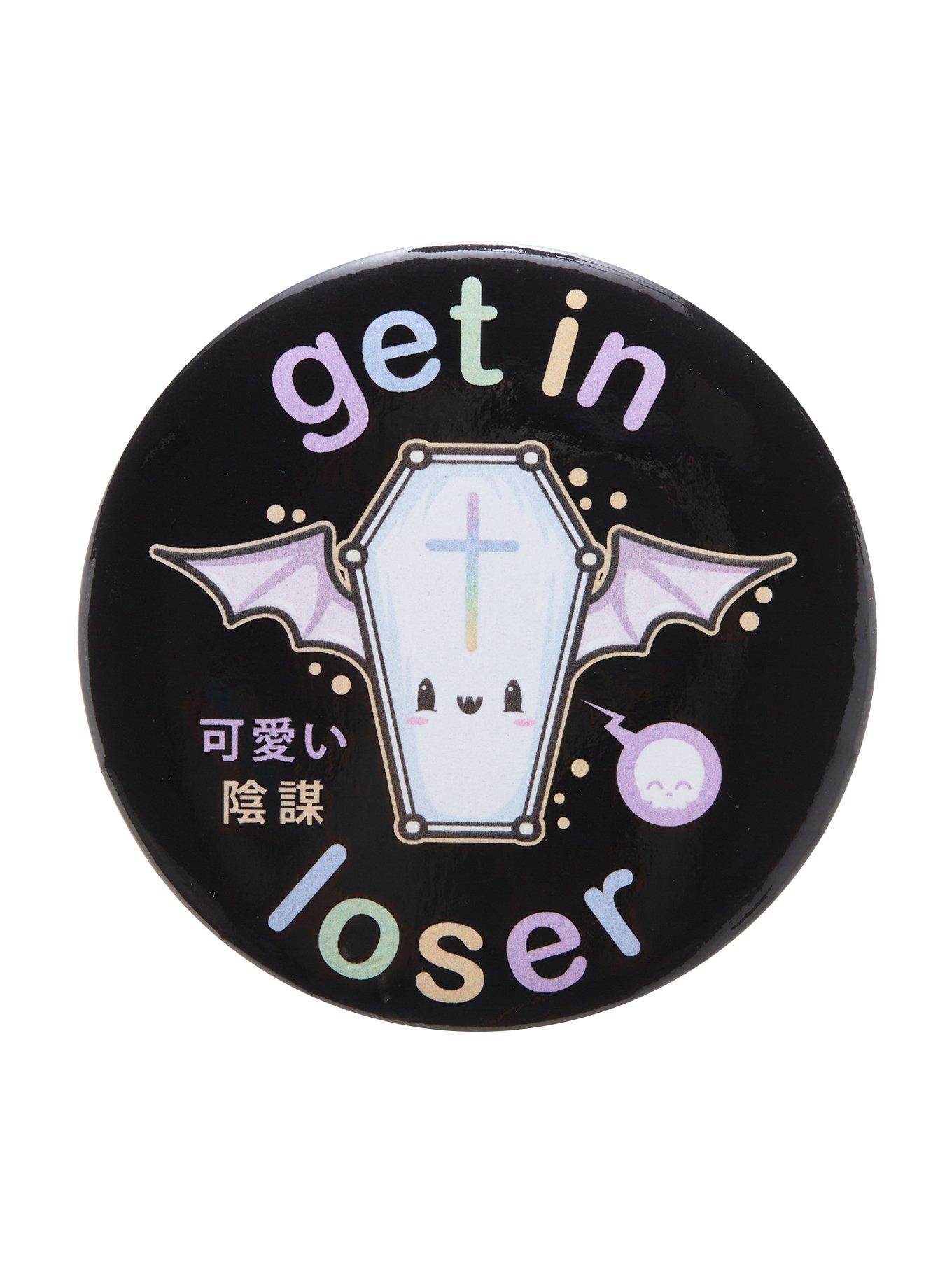 Kawaii Krypt Get In Loser Coffin 3 Inch Button, , hi-res