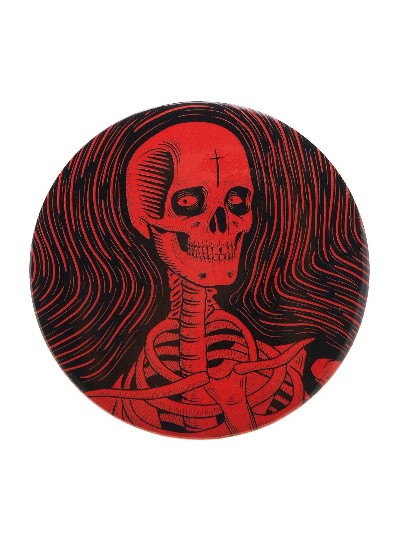 Red Skeleton 3 Inch Button, , hi-res