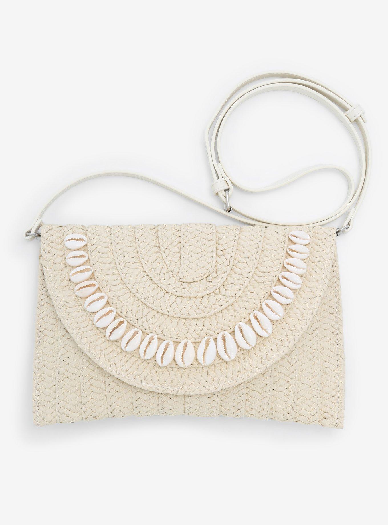 Shell Woven Straw Crossbody Bag, , hi-res
