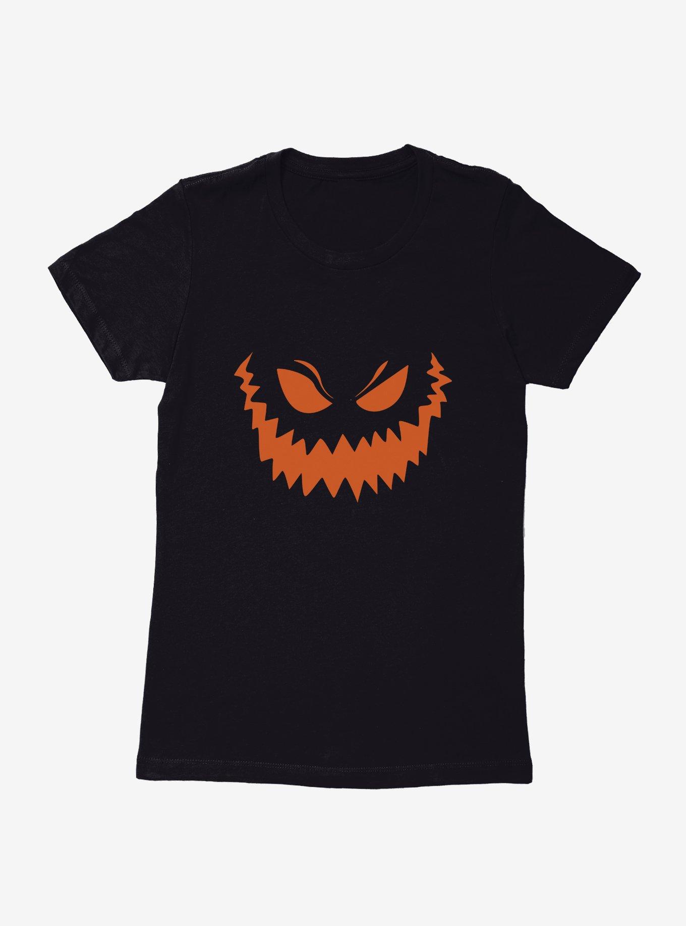 Halloween Grim Jack-O'-Lantern Face Womens T-Shirt, BLACK, hi-res