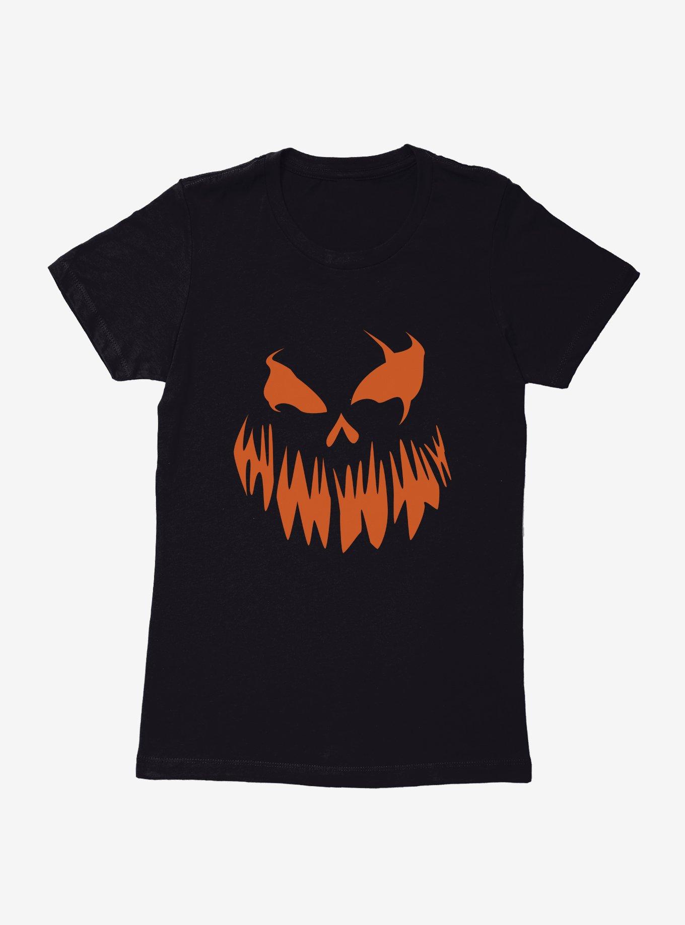 Halloween Monstrous Jack-O'-Lantern Face Womens T-Shirt, BLACK, hi-res