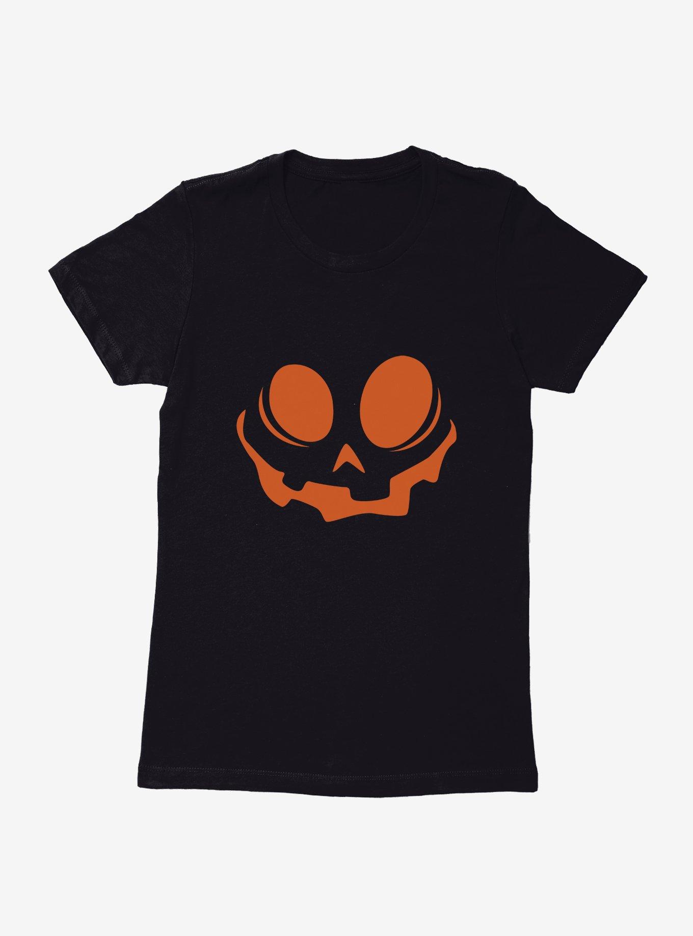 Halloween Quirky Jack-O'-Lantern Face Womens T-Shirt, BLACK, hi-res