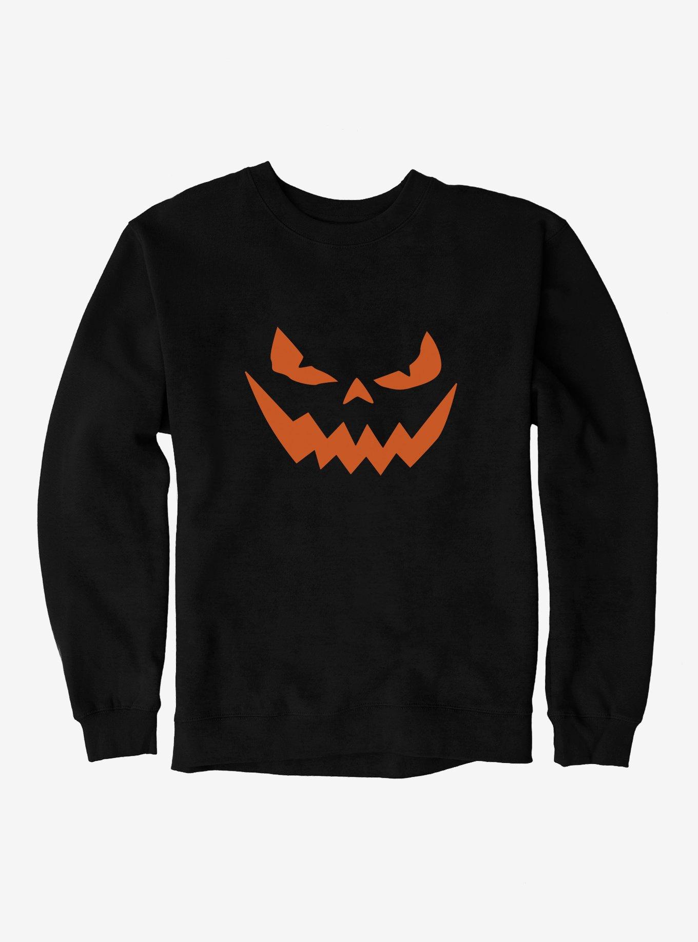 Halloween Evil Jack-O'-Lantern Sweatshirt, BLACK, hi-res