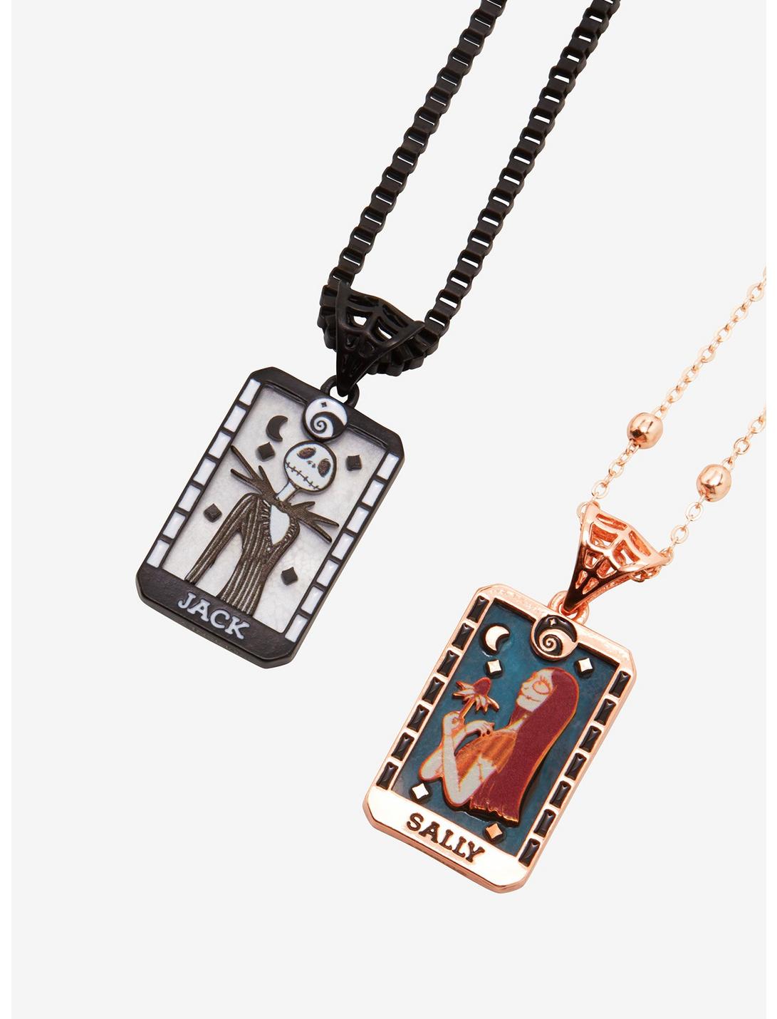 Disney The Nightmare Before Christmas Jack Skellington & Sally Tarot Cards Bestie Necklace Set - BoxLunch Exclusive , , hi-res