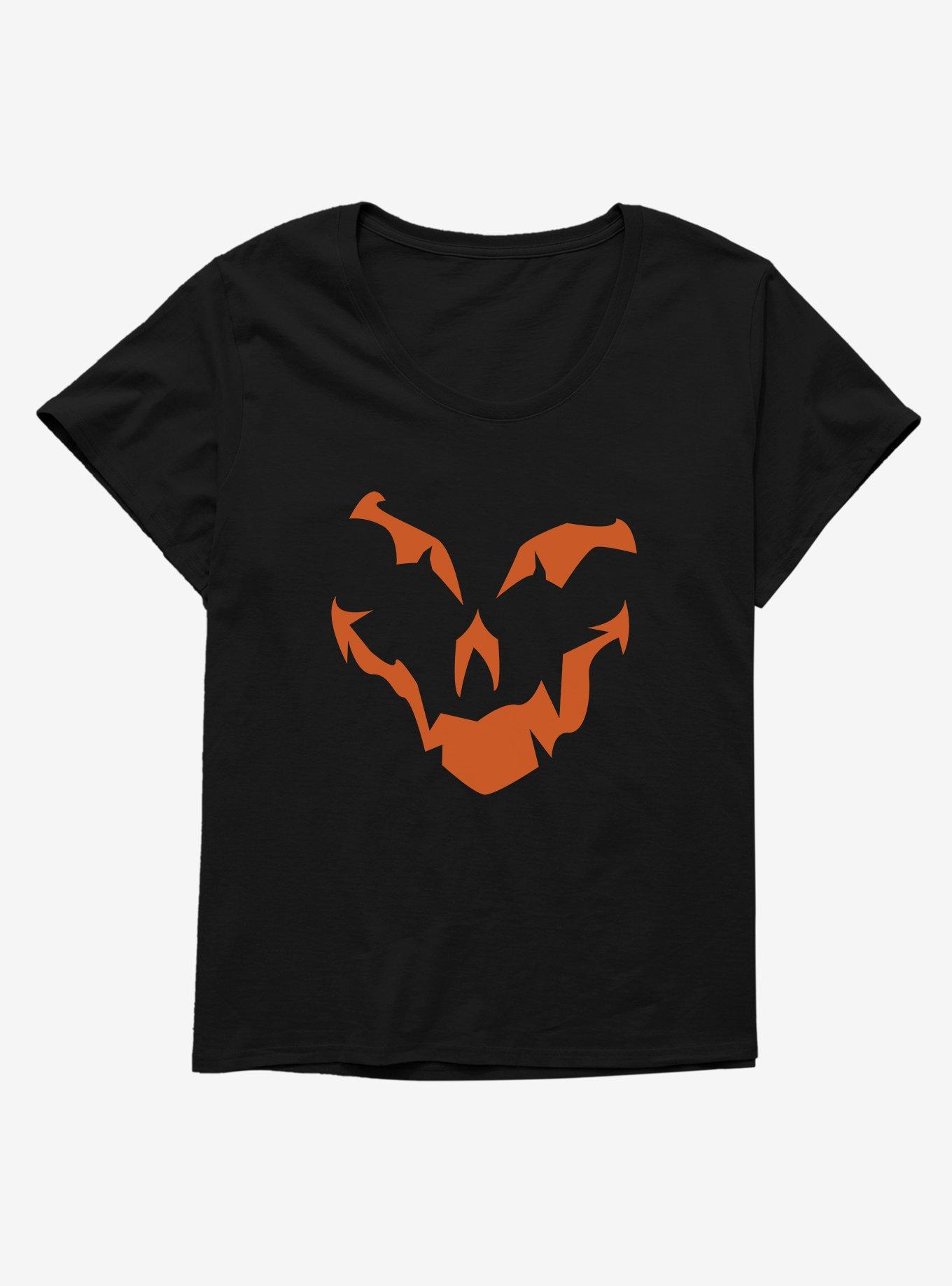 Halloween Wicked Jack-O'-Lantern Face Womens T-Shirt Plus Size, BLACK, hi-res