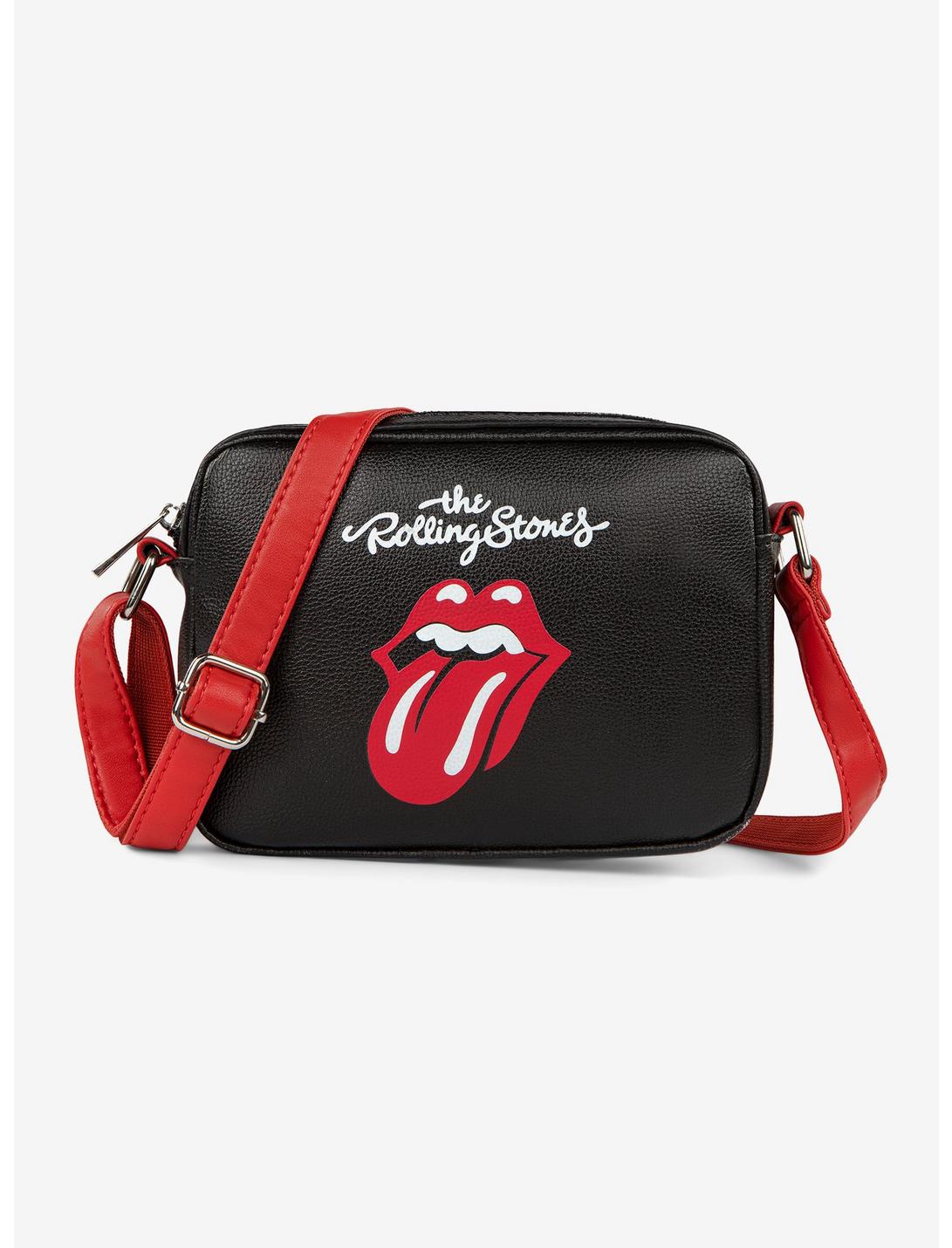 Bugatti Rolling Stones Vegan Leather Crossbody Bag Black with Red Strap, , hi-res