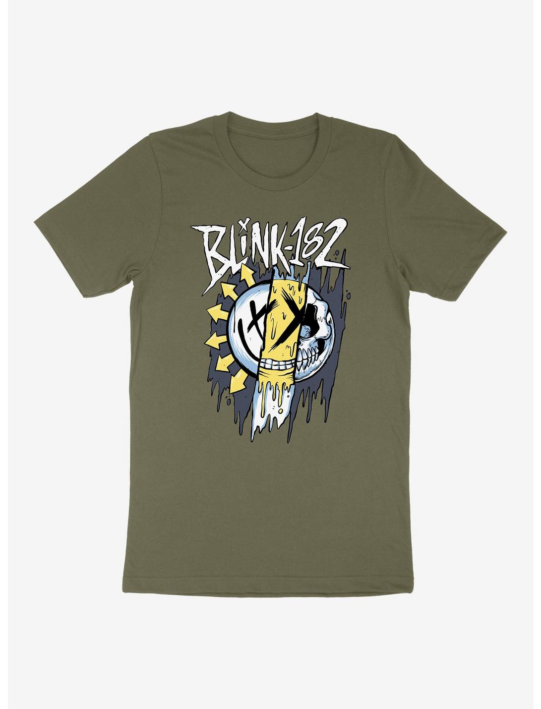 Blink-182 Mixed Up Logo Boyfriend Fit Girls T-Shirt, OLIVE, hi-res