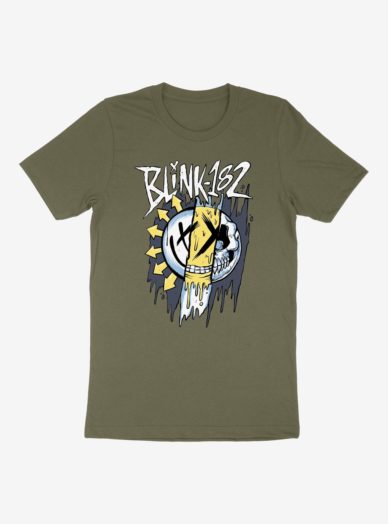 Blink-182 Mixed Up Logo Boyfriend Fit Girls T-Shirt, OLIVE, hi-res