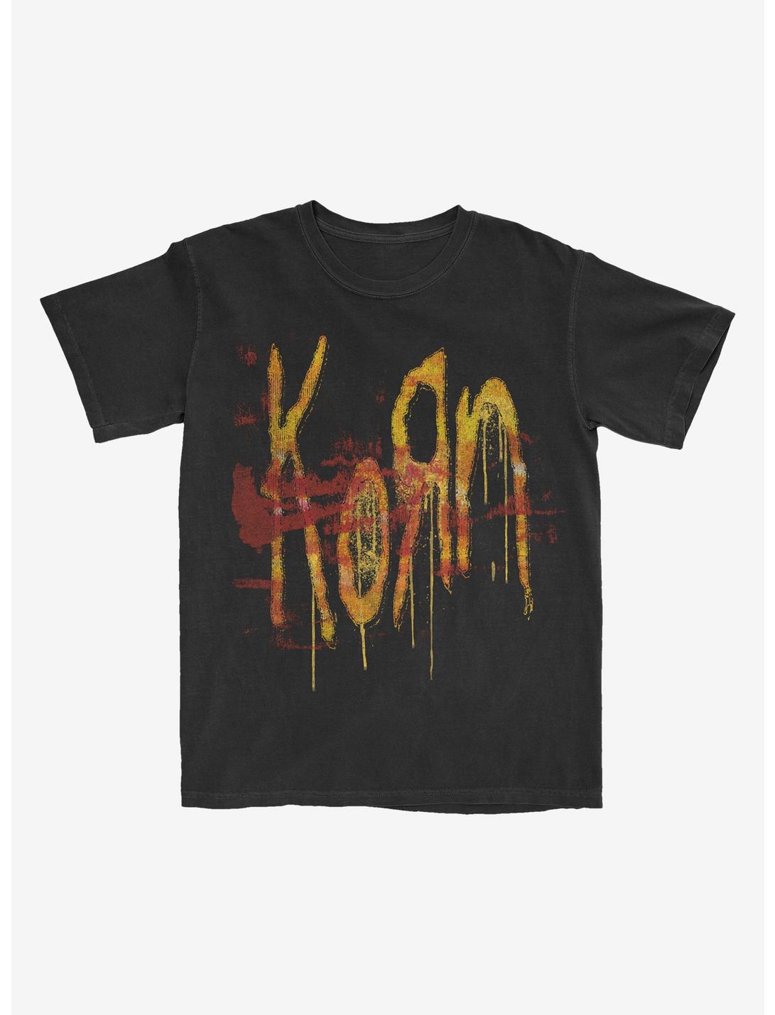 Korn Rust Logo Boyfriend Fit Girls T-Shirt, BLACK, hi-res