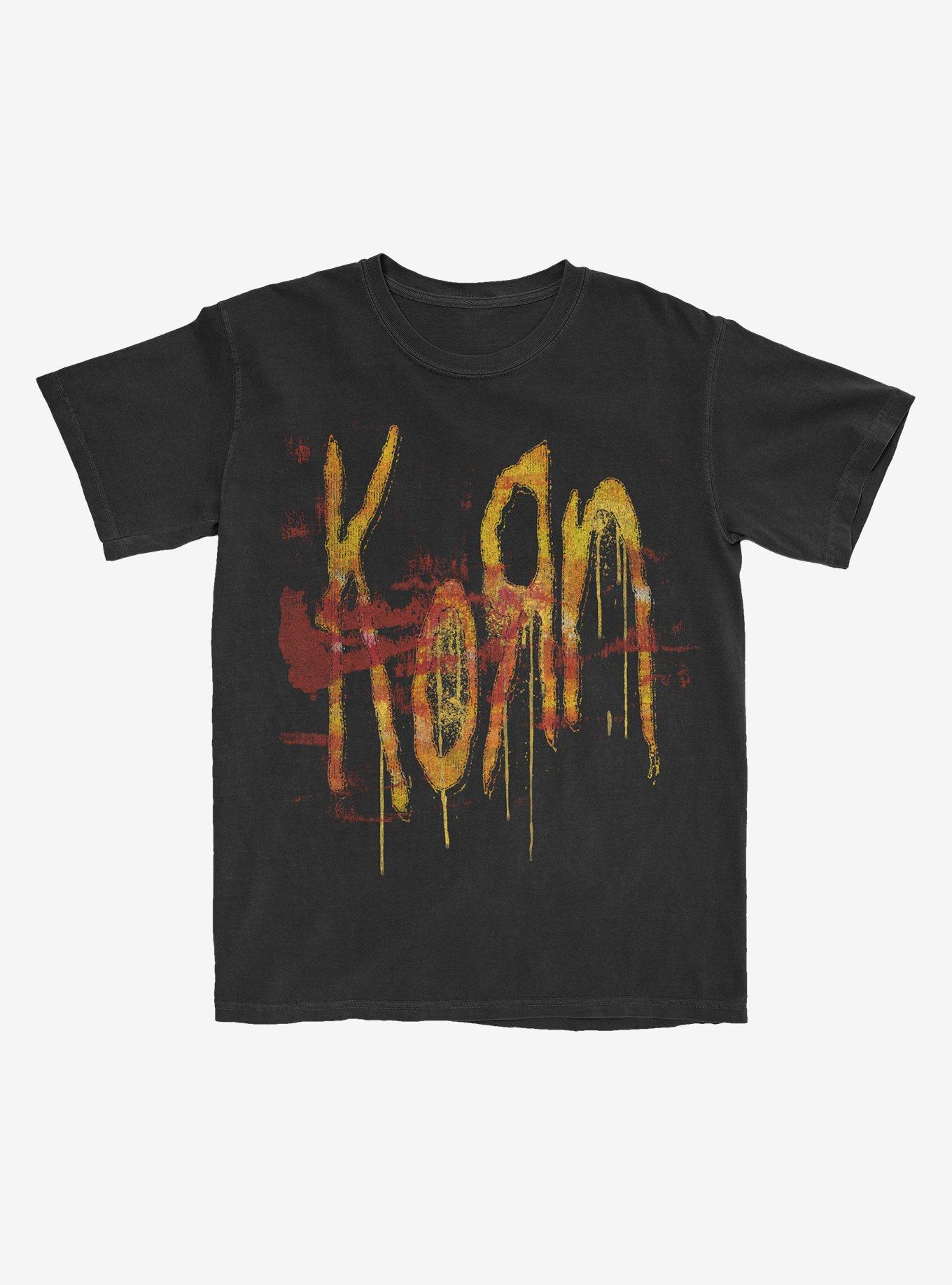 Korn Rust Logo Boyfriend Fit Girls T-Shirt, BLACK, hi-res