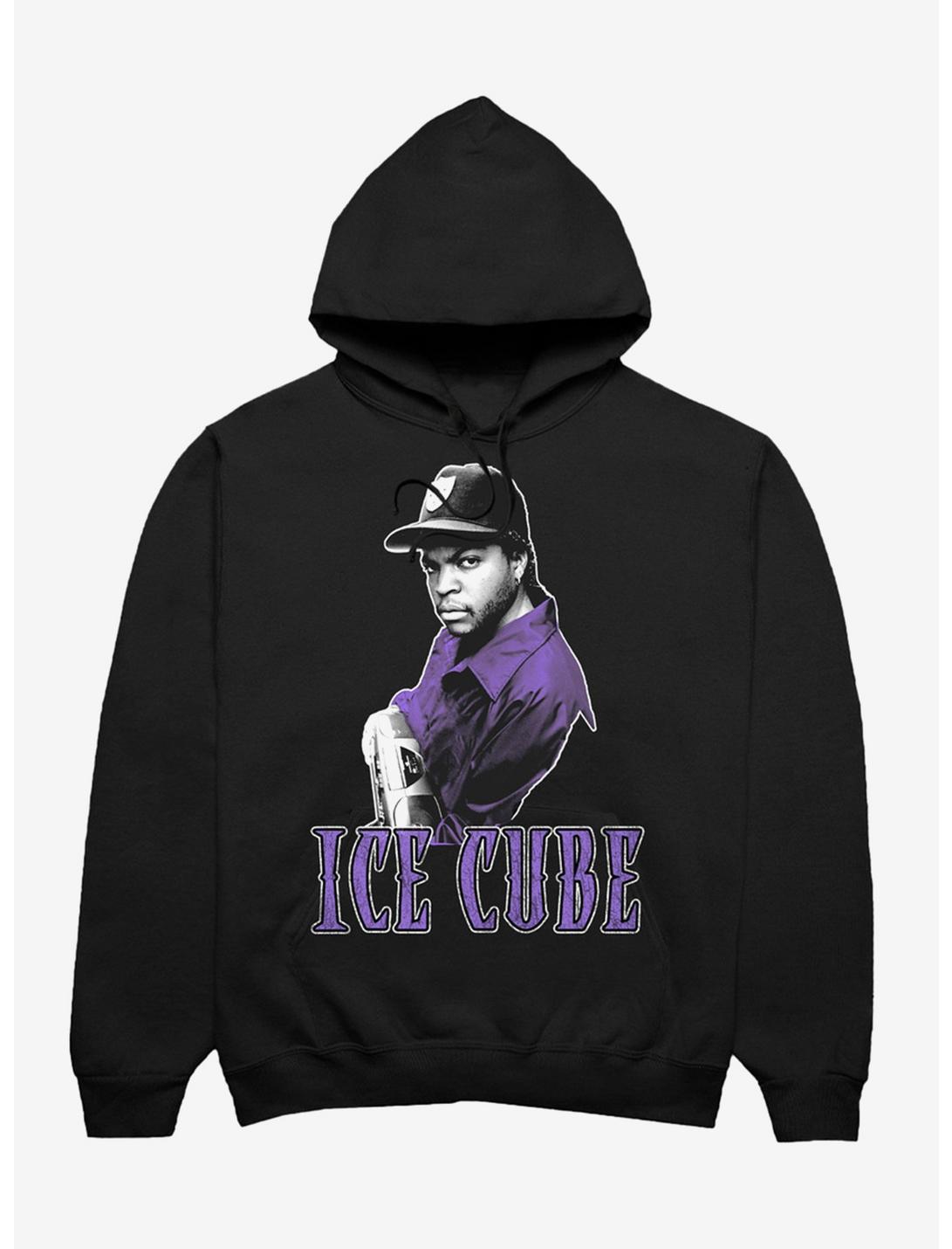 Ice Cube Purple Portrait Hoodie, BLACK, hi-res
