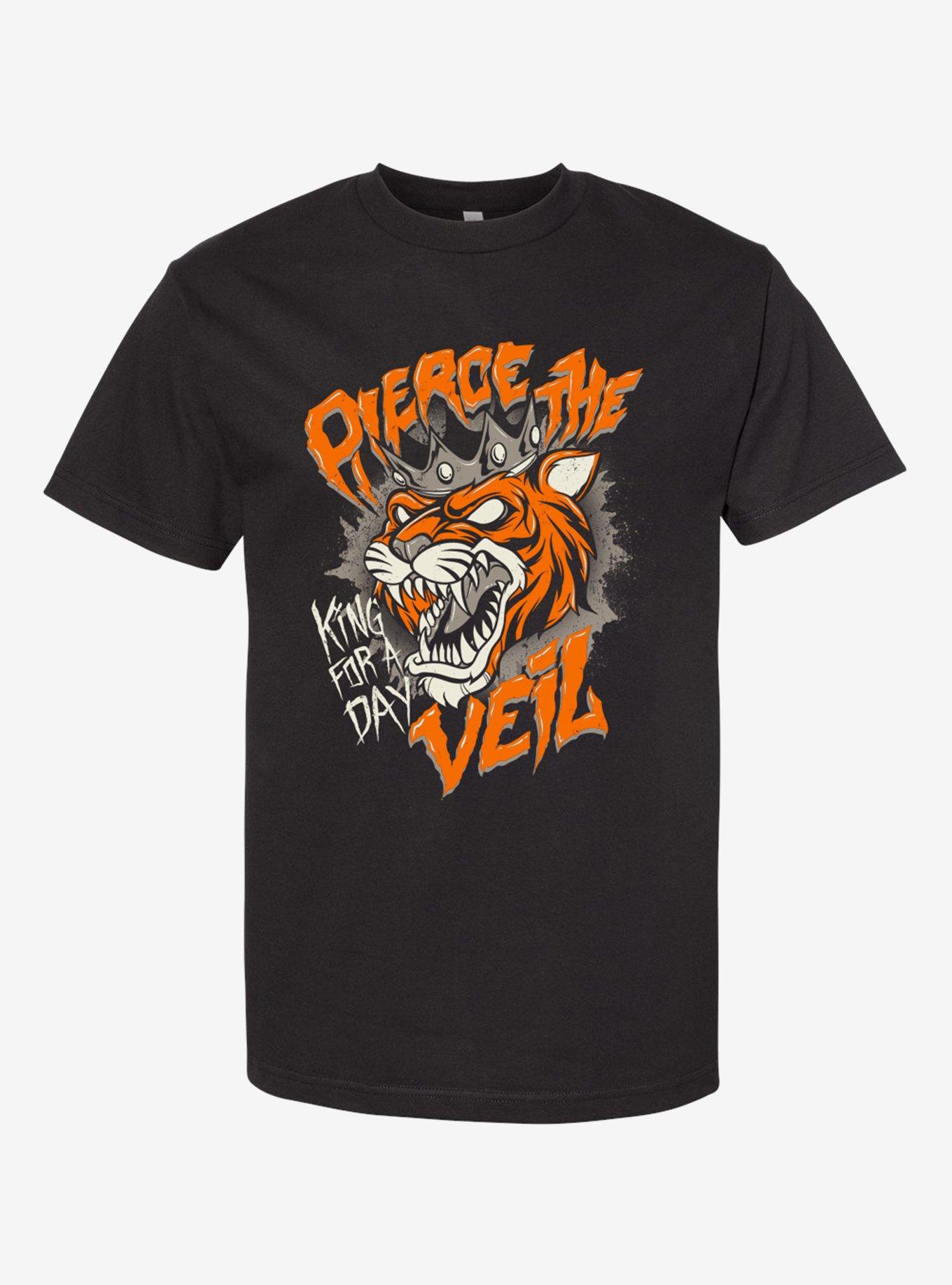 Pierce The Veil King For A Day Boyfriend Fit Girls T-Shirt, BLACK, hi-res
