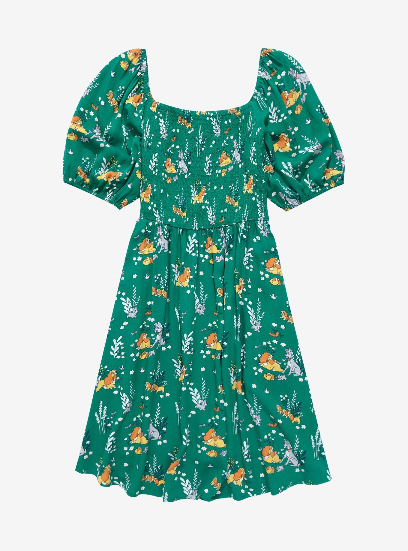 Her Universe Disney Lady and the Tramp Floral Allover Print Smock Dress, , hi-res