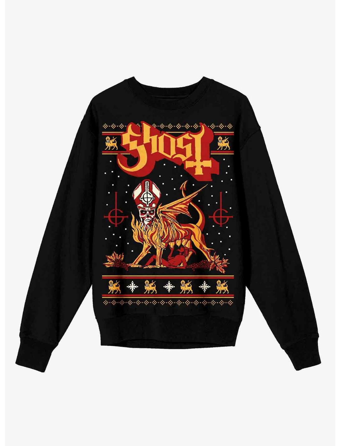 Ghost Holiday Sweatshirt, BLACK, hi-res
