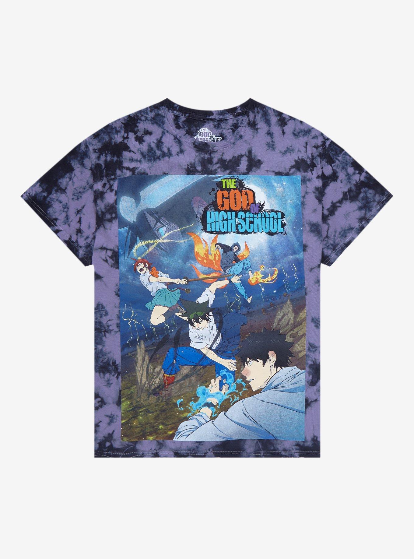 Hot Topic The God Of High School Characters Fighting Tie-Dye T-Shirt