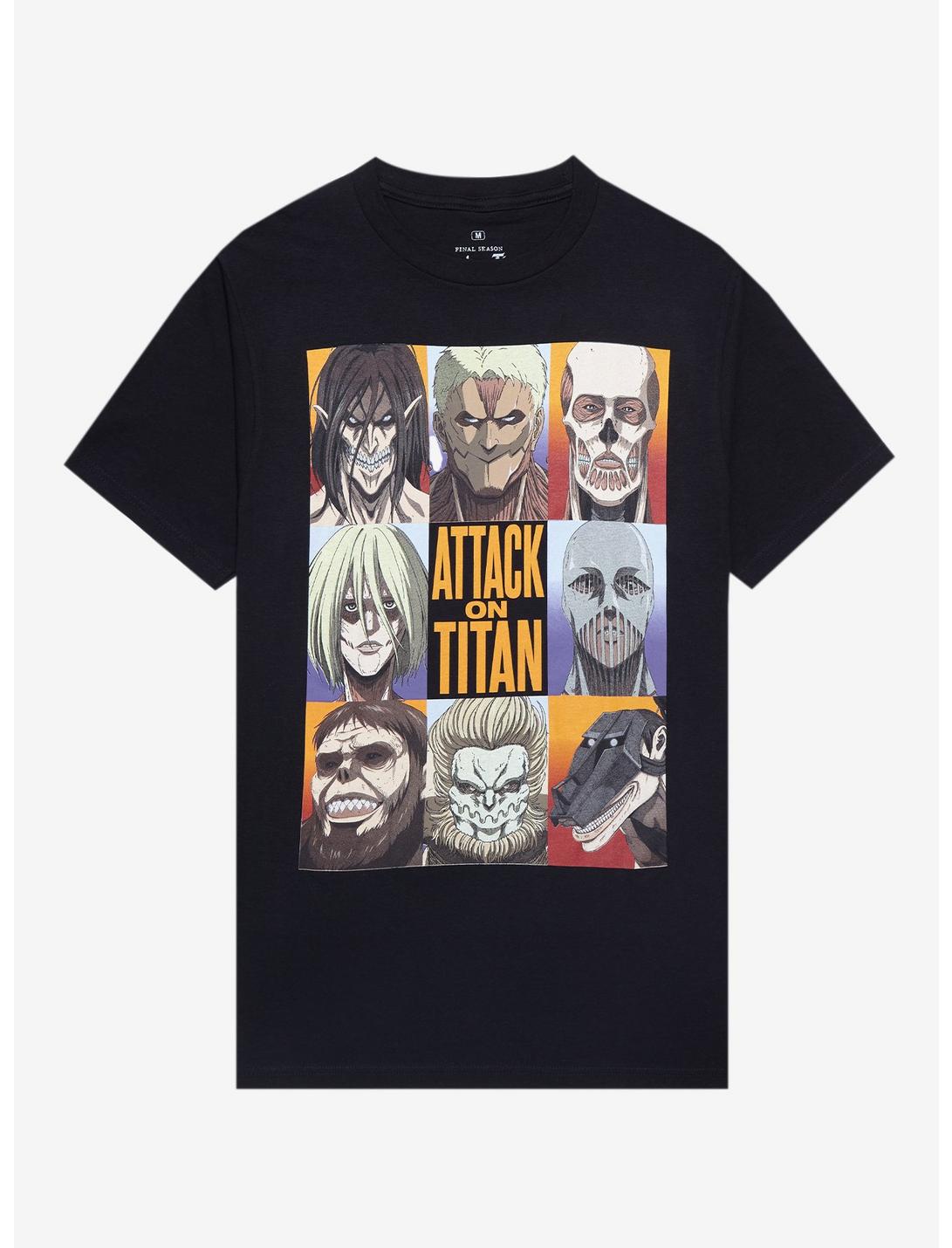 Attack On Titan Nine Titans Grid T-Shirt, BLACK, hi-res