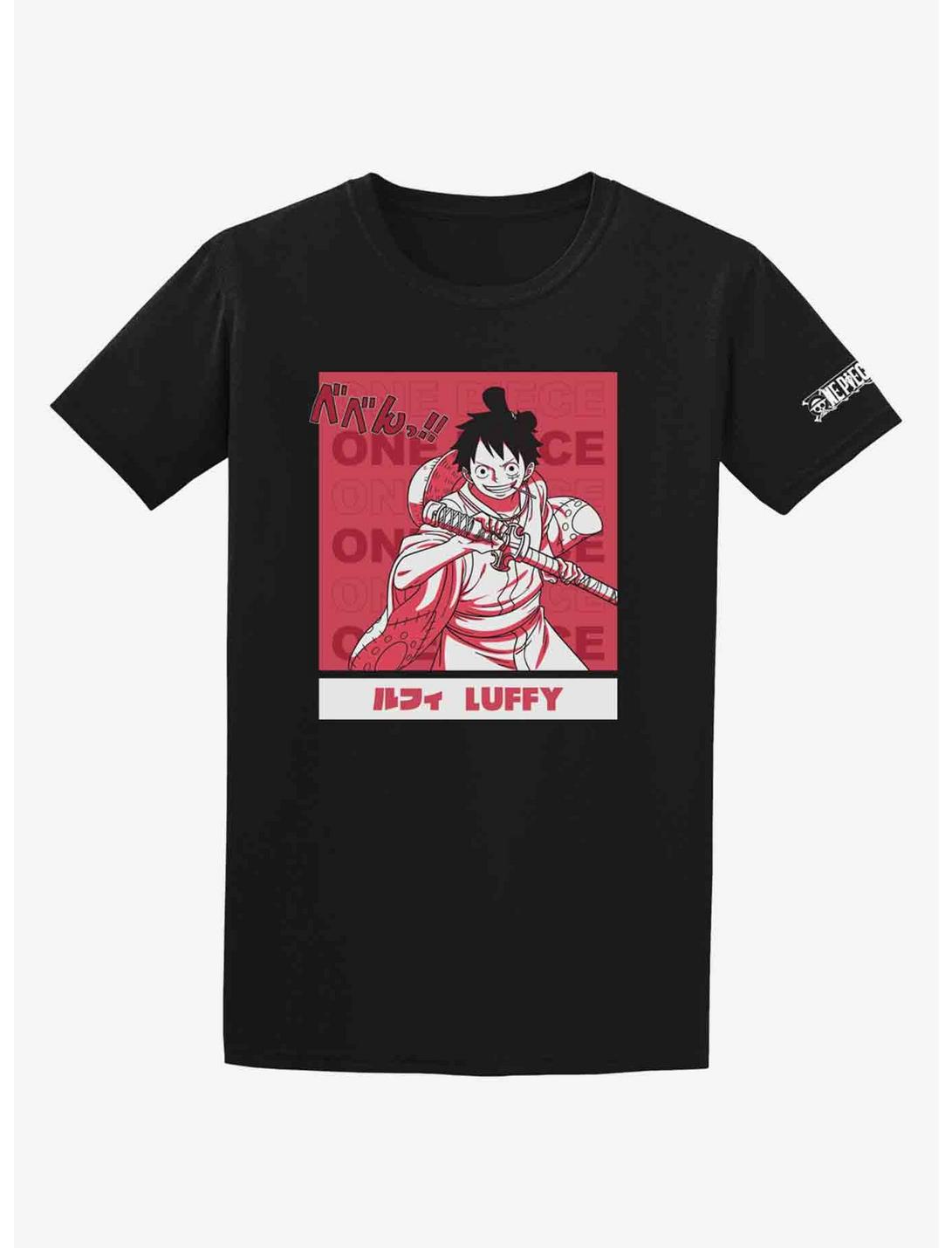 One Piece Luffy Wano Portrait T-Shirt, BLACK, hi-res