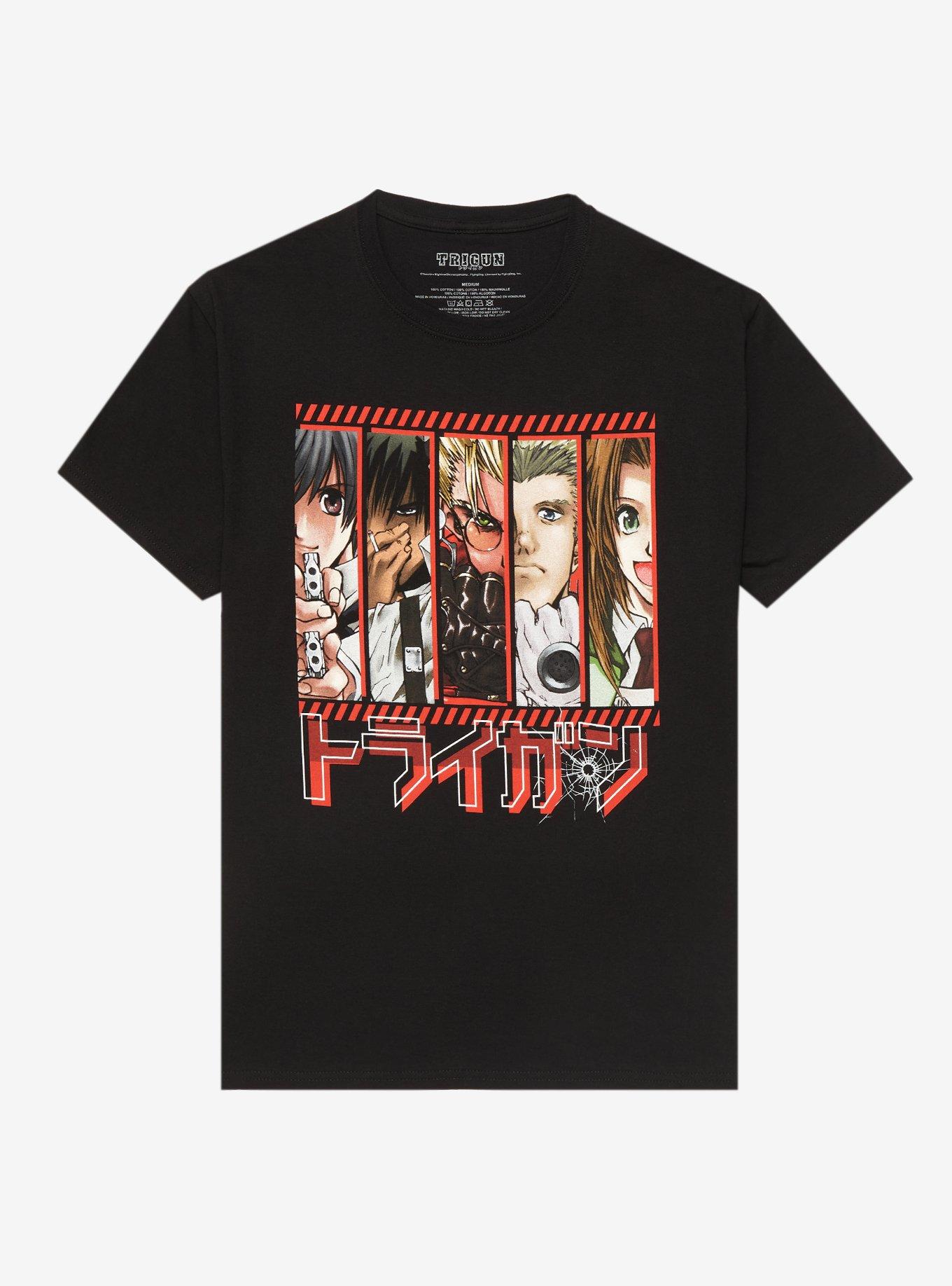 Trigun Character Panels T-Shirt, BLACK, hi-res