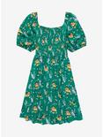 Disney Lady and the Tramp Floral Allover Print Smock Dress - BoxLunch Exclusive, GREEN, hi-res