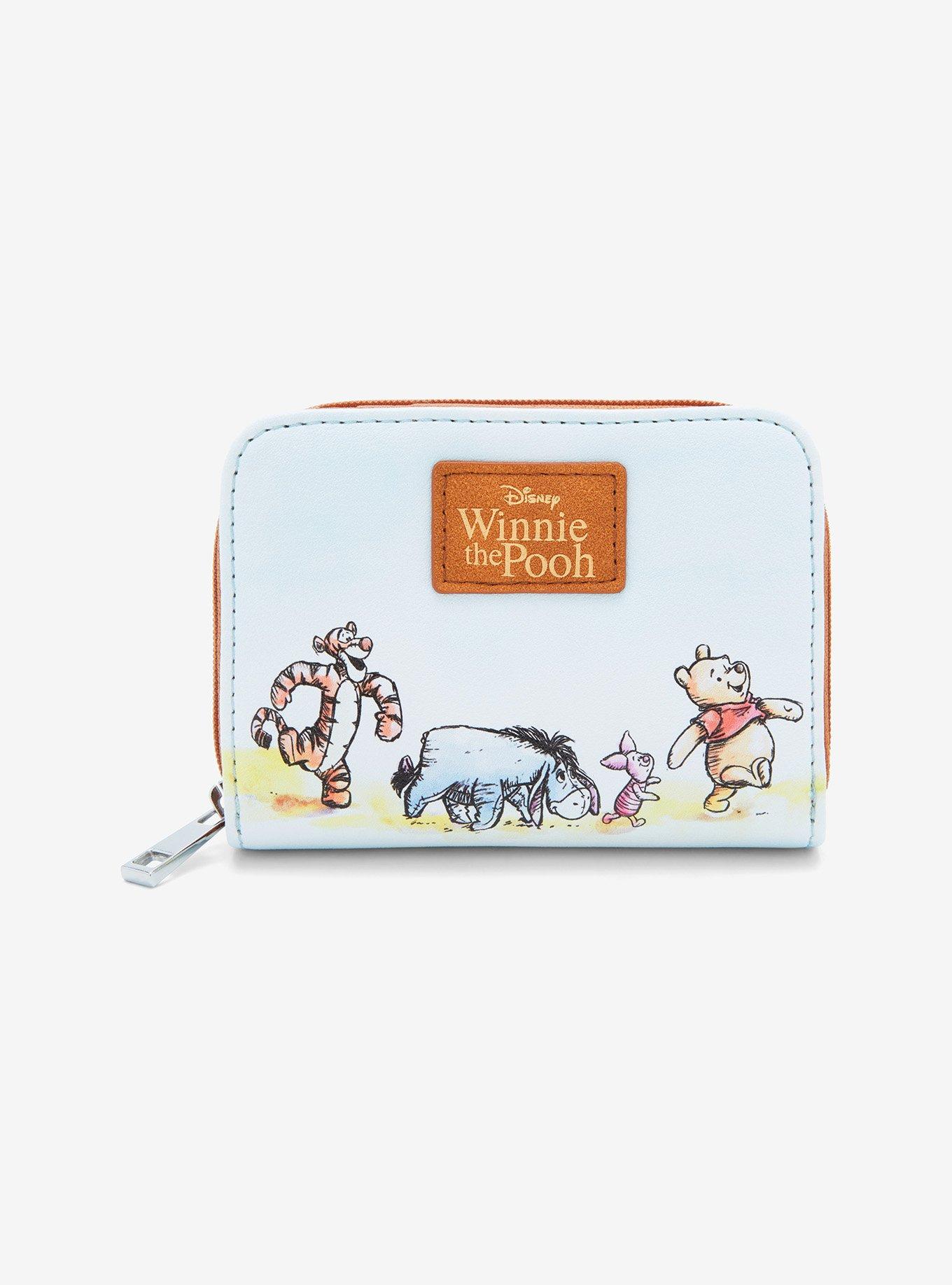 Disney Winnie The Pooh Group Watercolor Mini Zipper Wallet