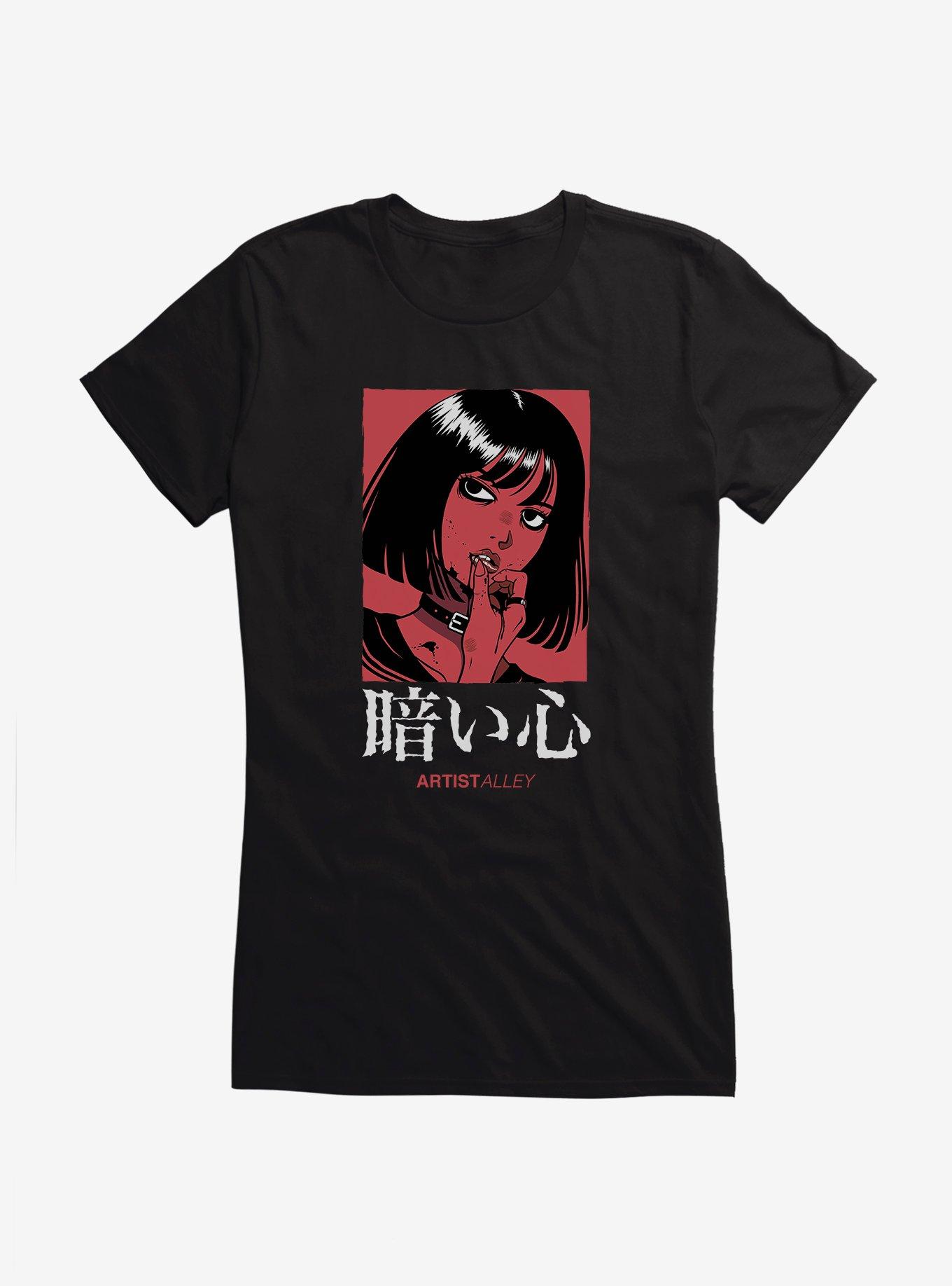 Artist Alley Anime Girl Dark Heart Girls T-Shirt, , hi-res