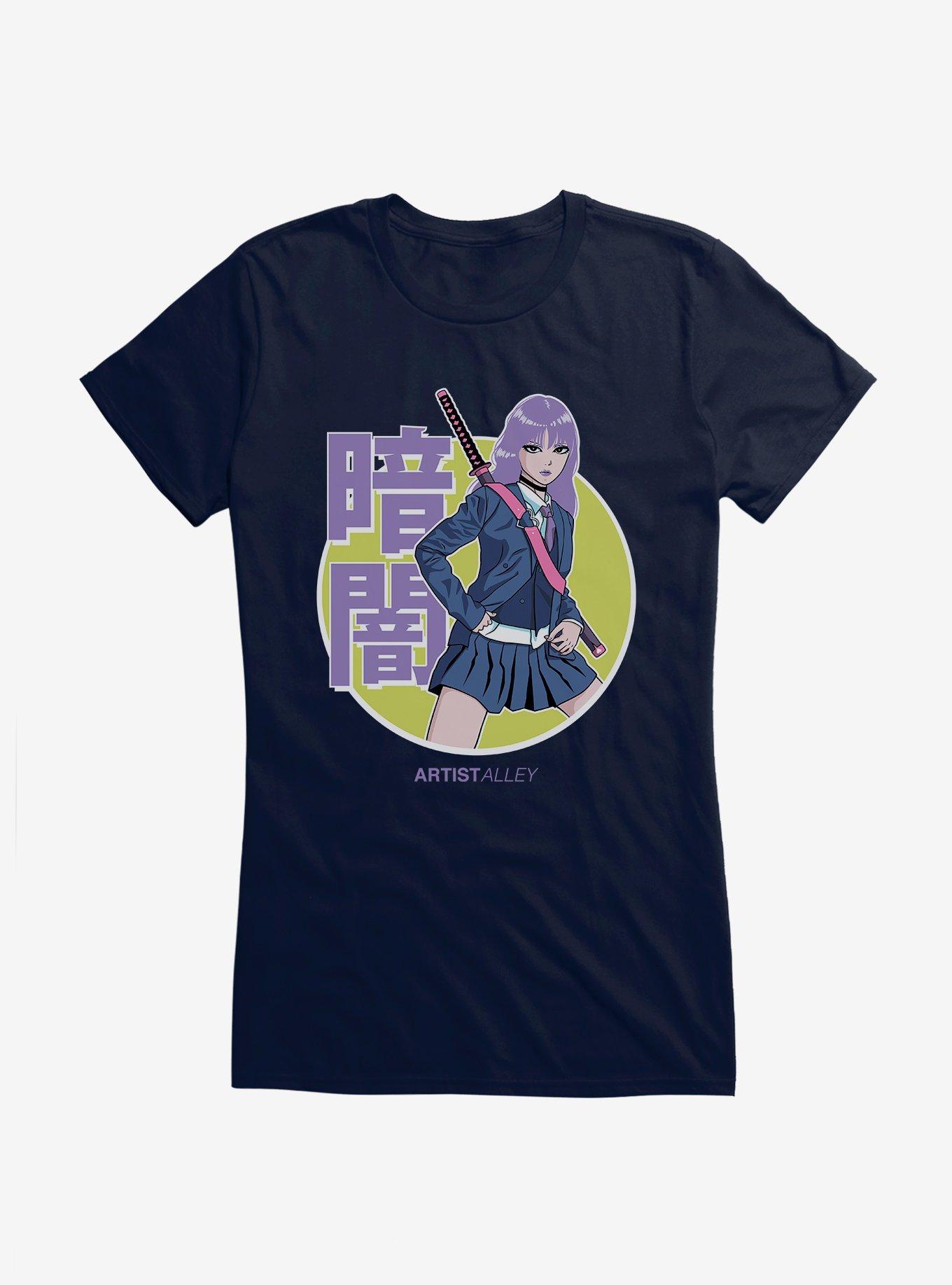 Artist Alley Anime Girl Darkness Girls T-Shirt, , hi-res
