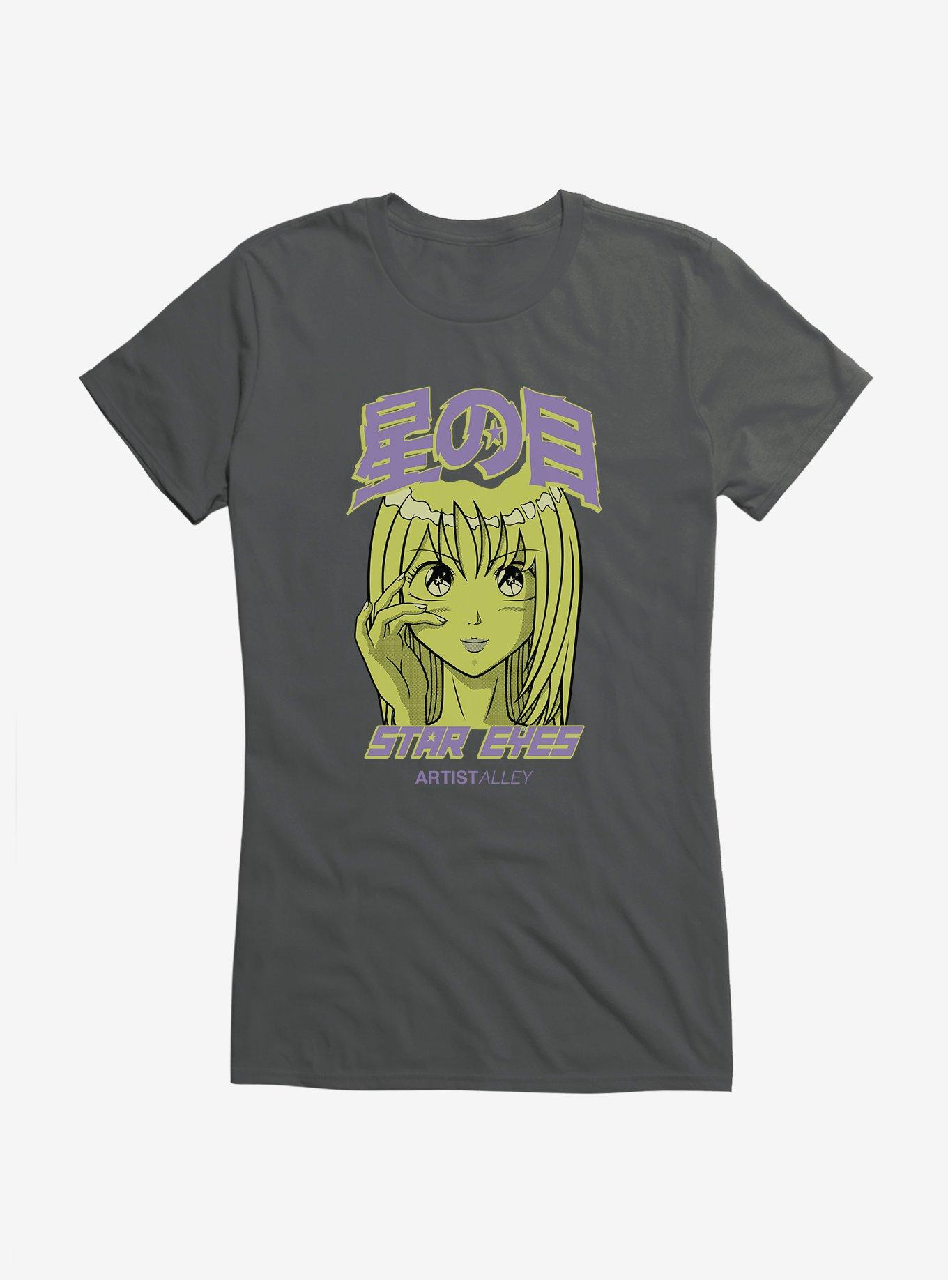 Artist Alley Anime Girl Star Eyes Girls T-Shirt, , hi-res