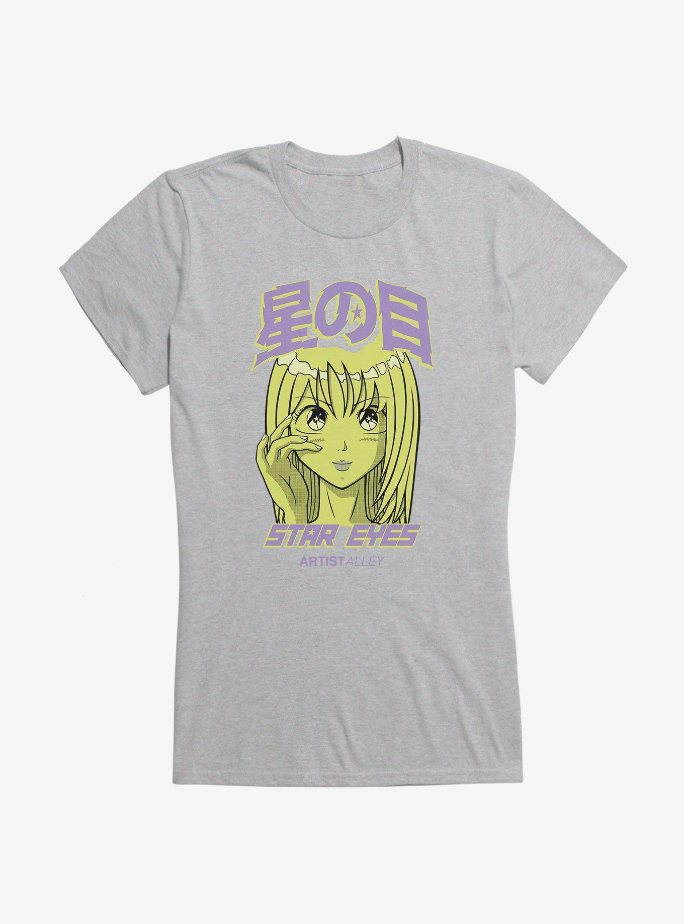 Artist Alley Anime Girl Star Eyes Girls T-Shirt, SPORT GRAY, hi-res