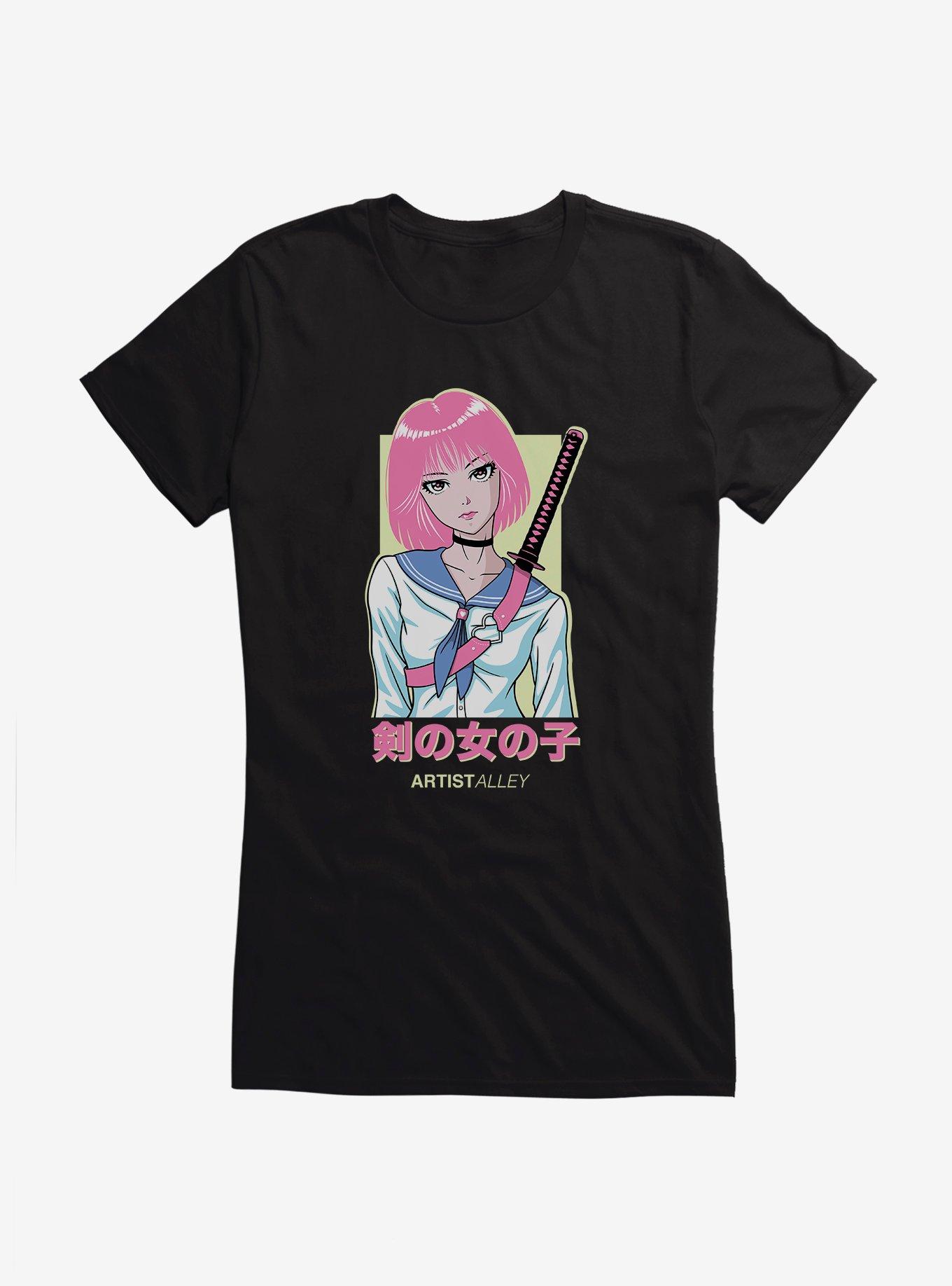 Artist Alley Anime Girl Sword Girls T-Shirt