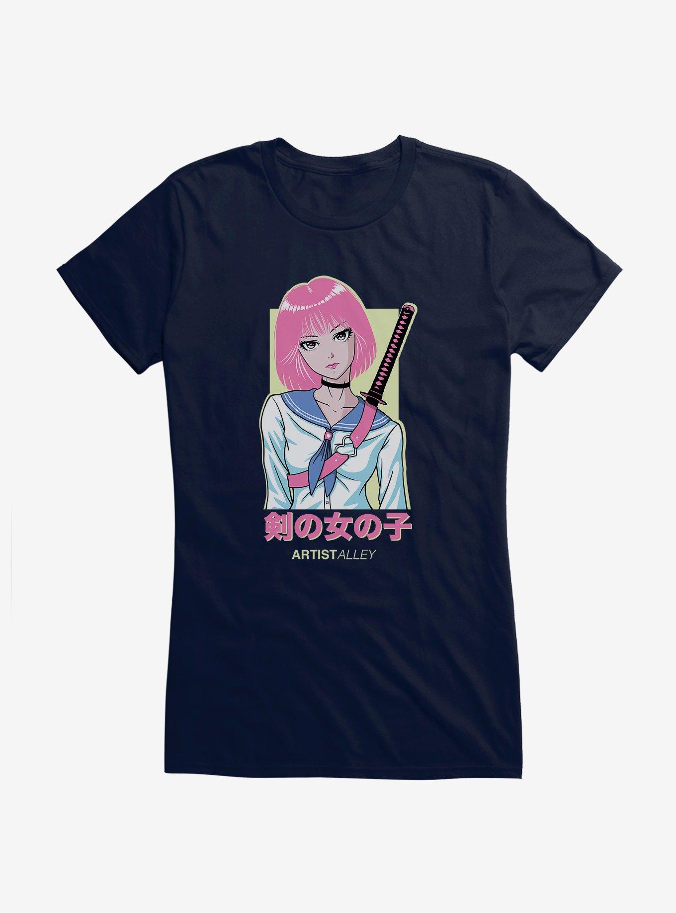 Artist Alley Anime Girl Sword Girls T-Shirt, , hi-res