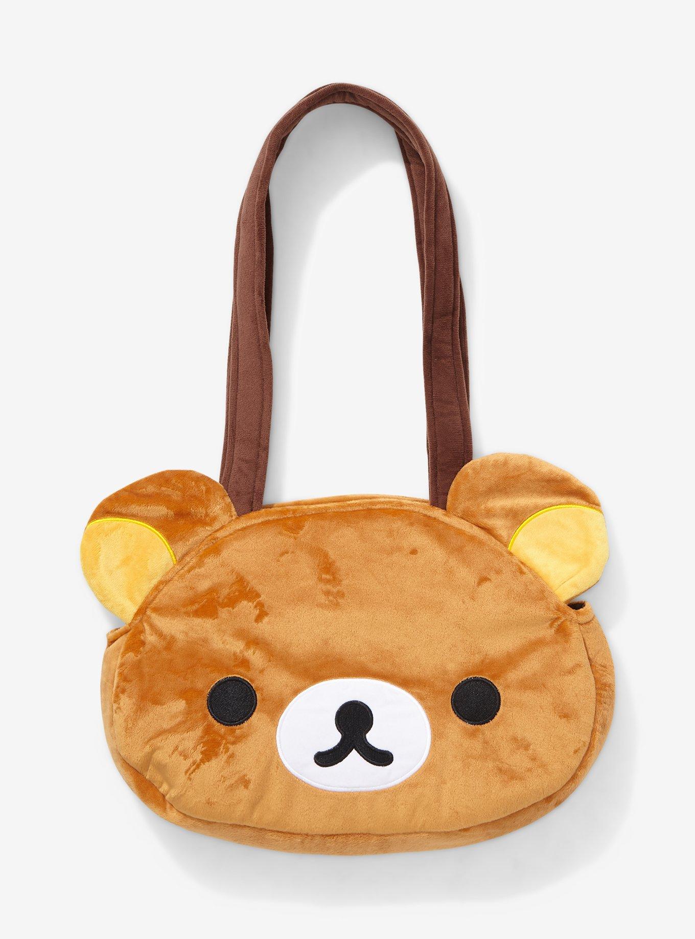 Bear Decor Shoulder Tote Bag With Inner Pouch