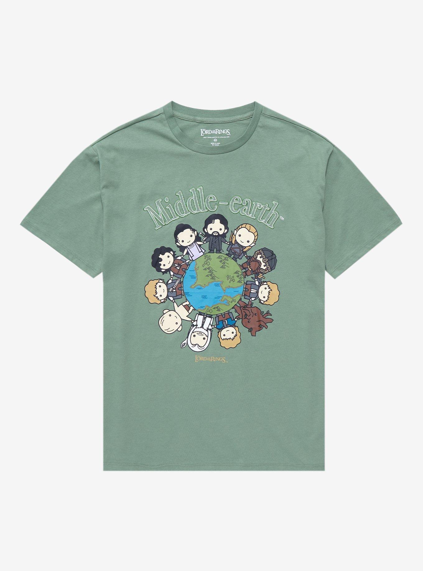 The Lord of the Rings Chibi Save Middle Earth T-Shirt - BoxLunch Exclusive, GREEN, hi-res