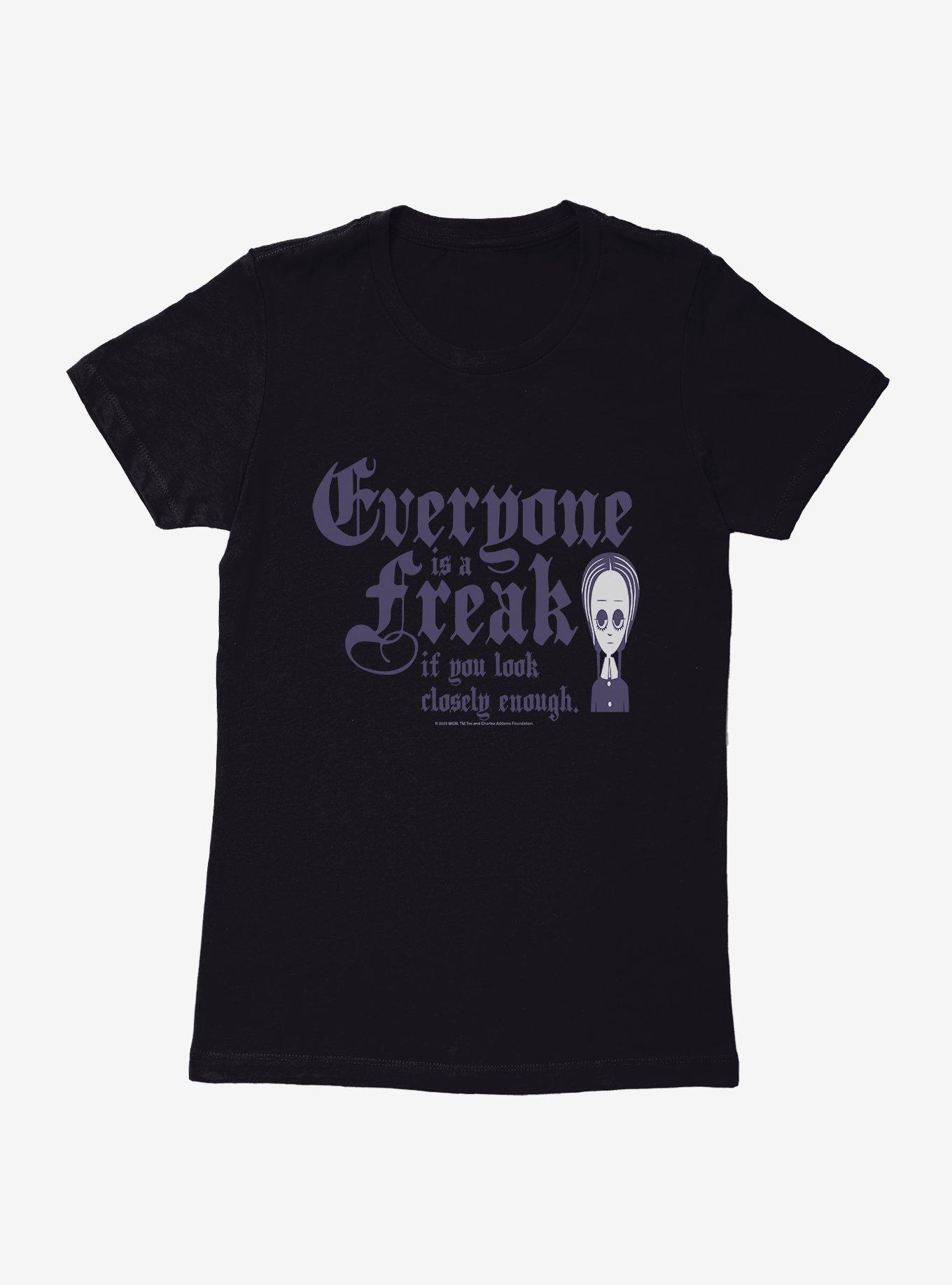 Addams Family Everyone Is A Freak Womens T-Shirt, BLACK, hi-res