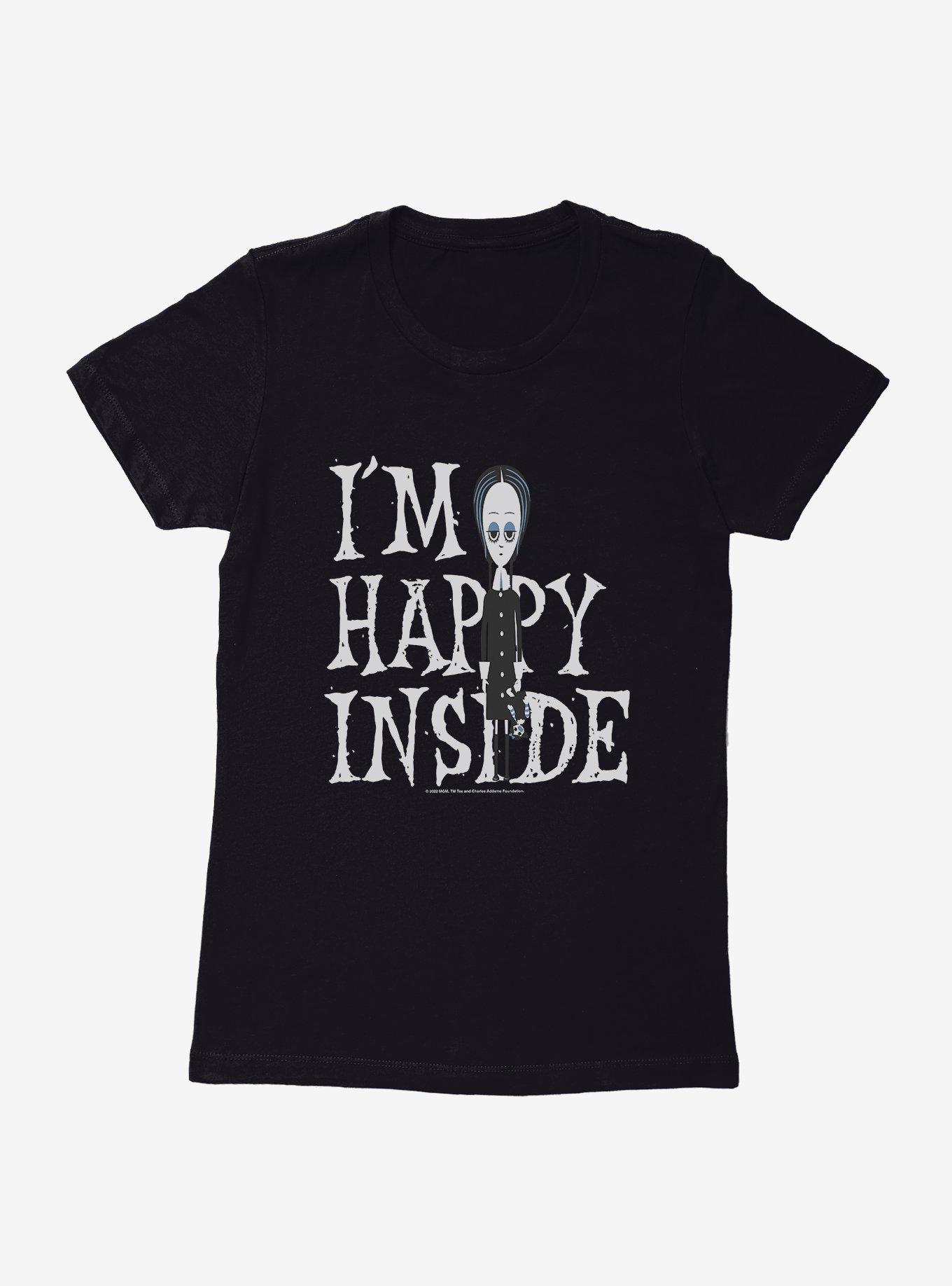 Addams Family I'm Happy Inside Womens T-Shirt, BLACK, hi-res