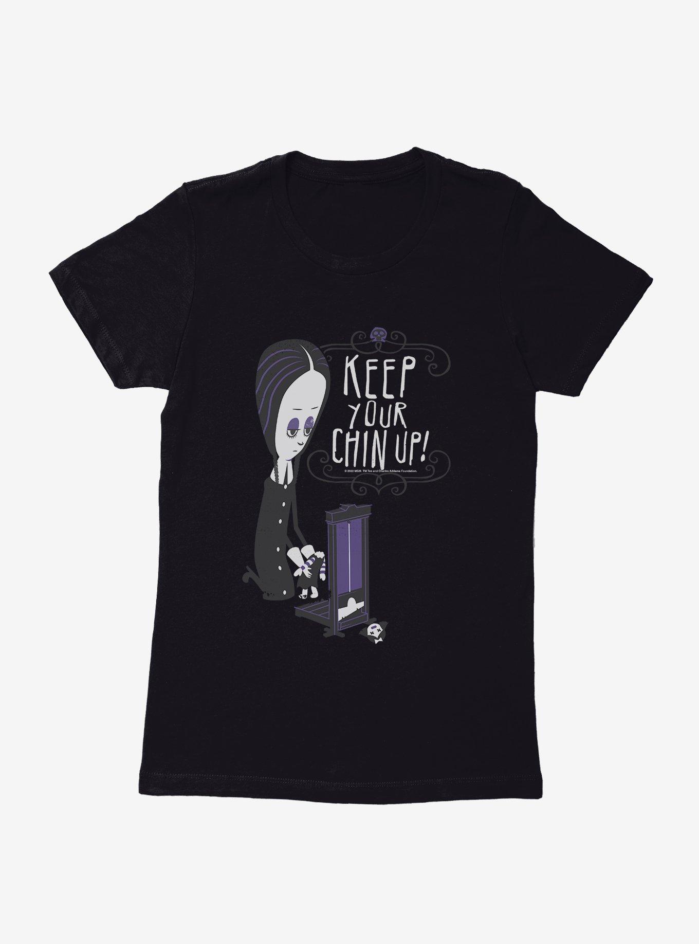 Addams Family Keep Your Chin Up! Womens T-Shirt, BLACK, hi-res