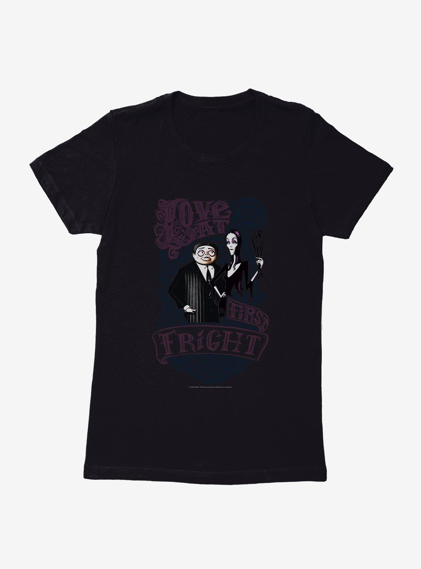 Addams Family Love At First Fright Womens T-Shirt, BLACK, hi-res