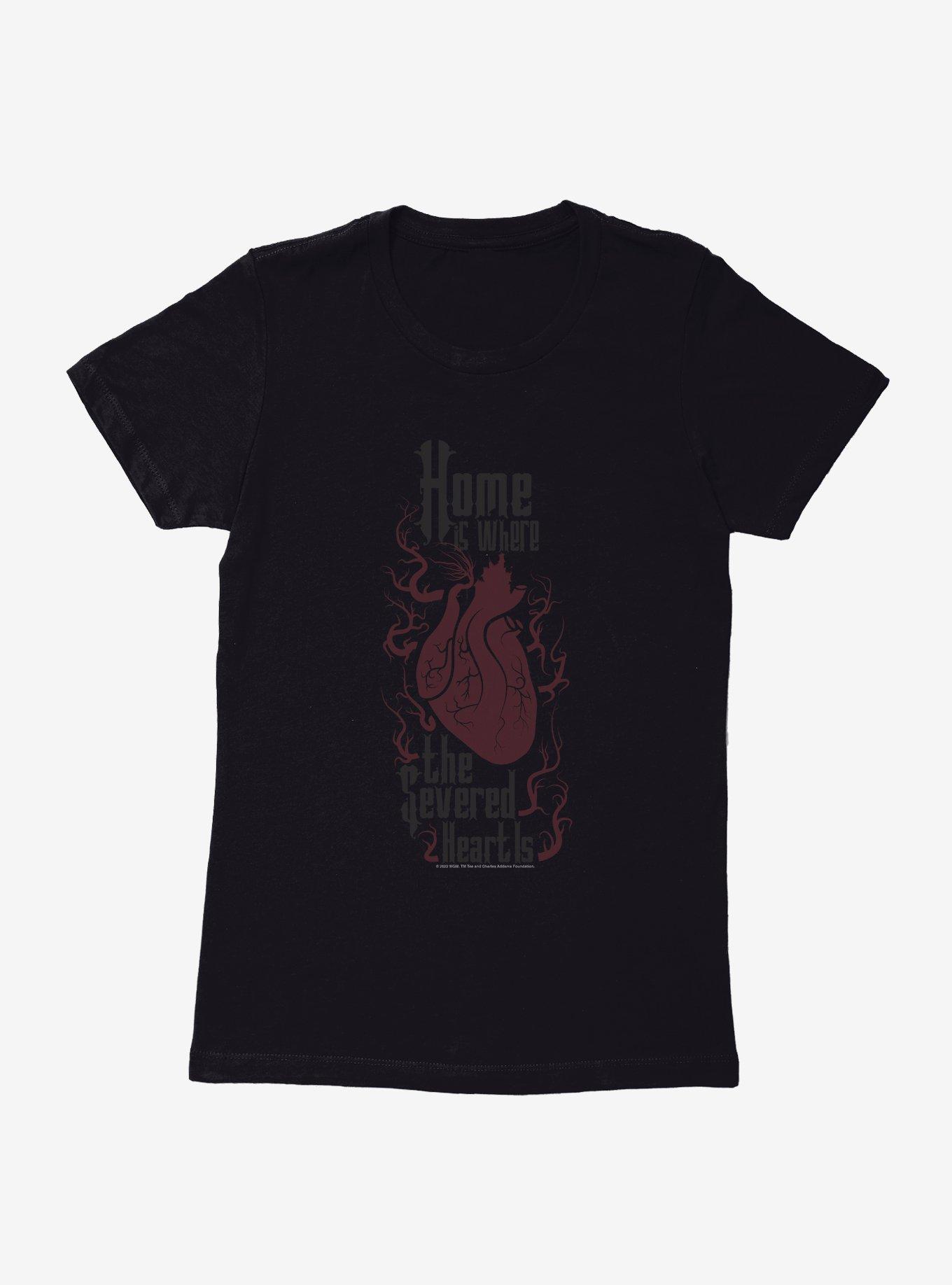 Addams Family Severed Heart Womens T-Shirt, BLACK, hi-res