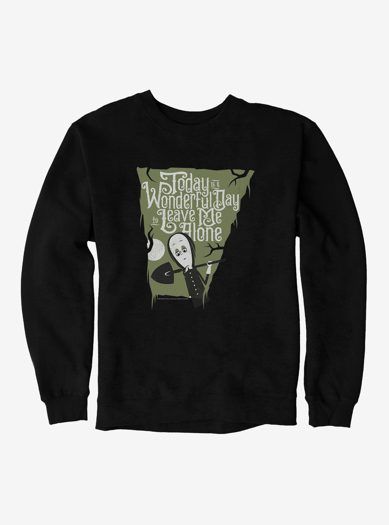 The Addams Family Leave Me Alone Sweatshirt, BLACK, hi-res