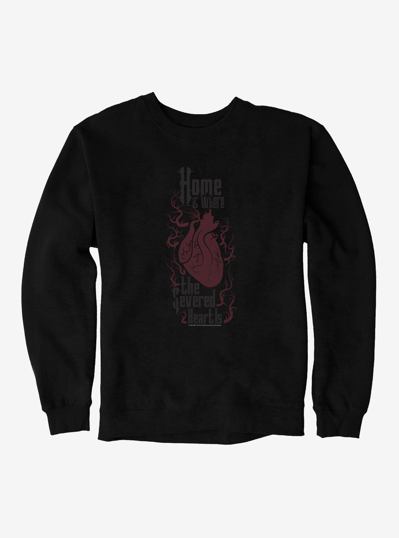 The Addams Family Severed Heart Sweatshirt, BLACK, hi-res