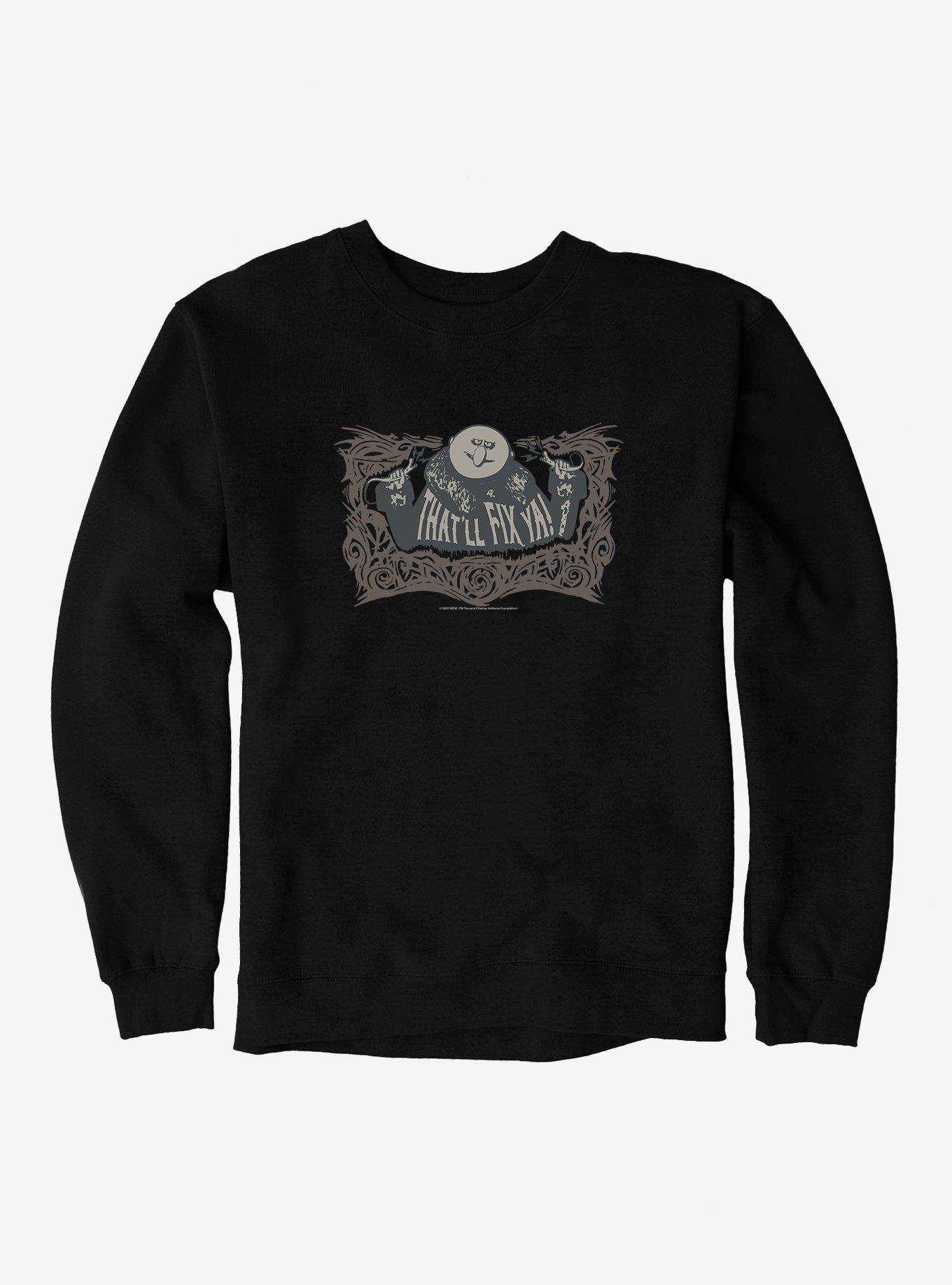 The Addams Family That'll Fix Ya! Sweatshirt, BLACK, hi-res