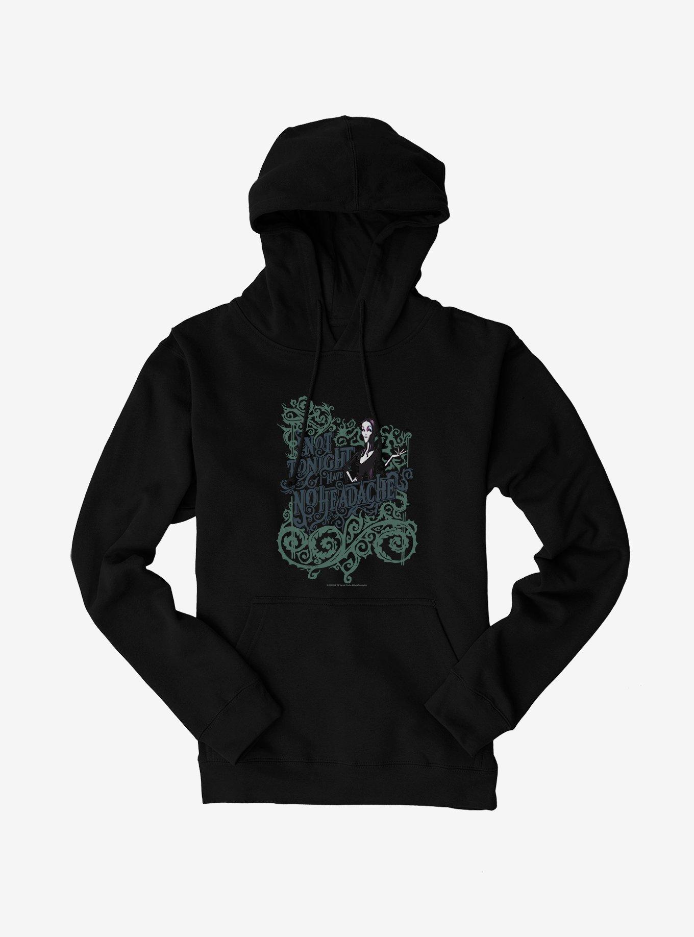 The Addams Family Not Tonight Hoodie, BLACK, hi-res