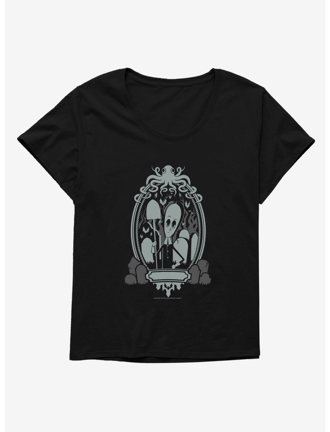 Addams Family Wednesday Addams Womens T-Shirt Plus Size, BLACK, hi-res