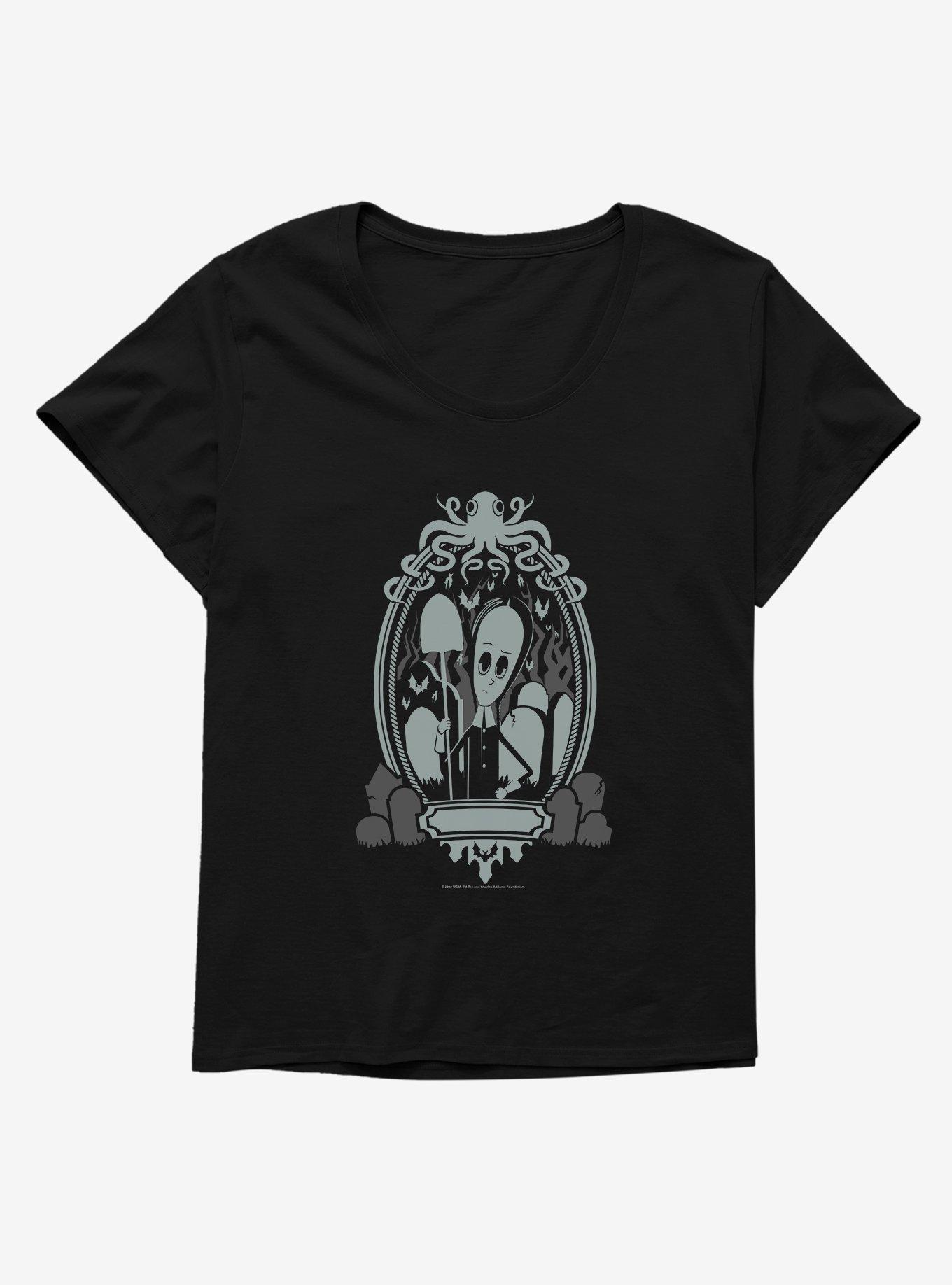 Addams Family Wednesday Addams Womens T-Shirt Plus Size, BLACK, hi-res