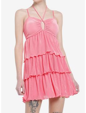 Bubblegum Pink Tiered Dress, , hi-res