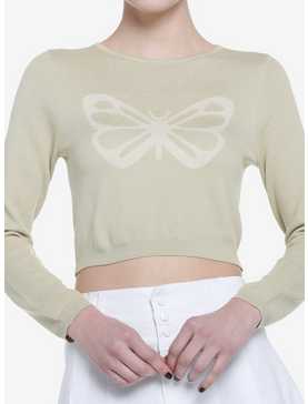 Butterfly Knit Girls Crop Sweater, , hi-res