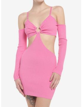 Bubblegum Pink Cutout Bodycon Dress, , hi-res