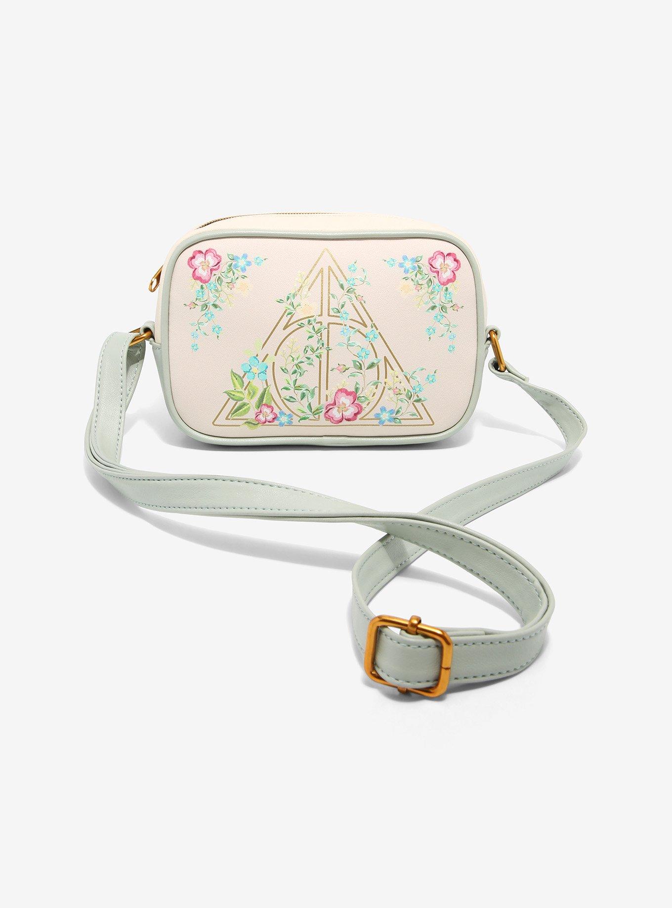 Loungefly Harry Potter Deathly Hallows Floral Crossbody Bag Hot Topic